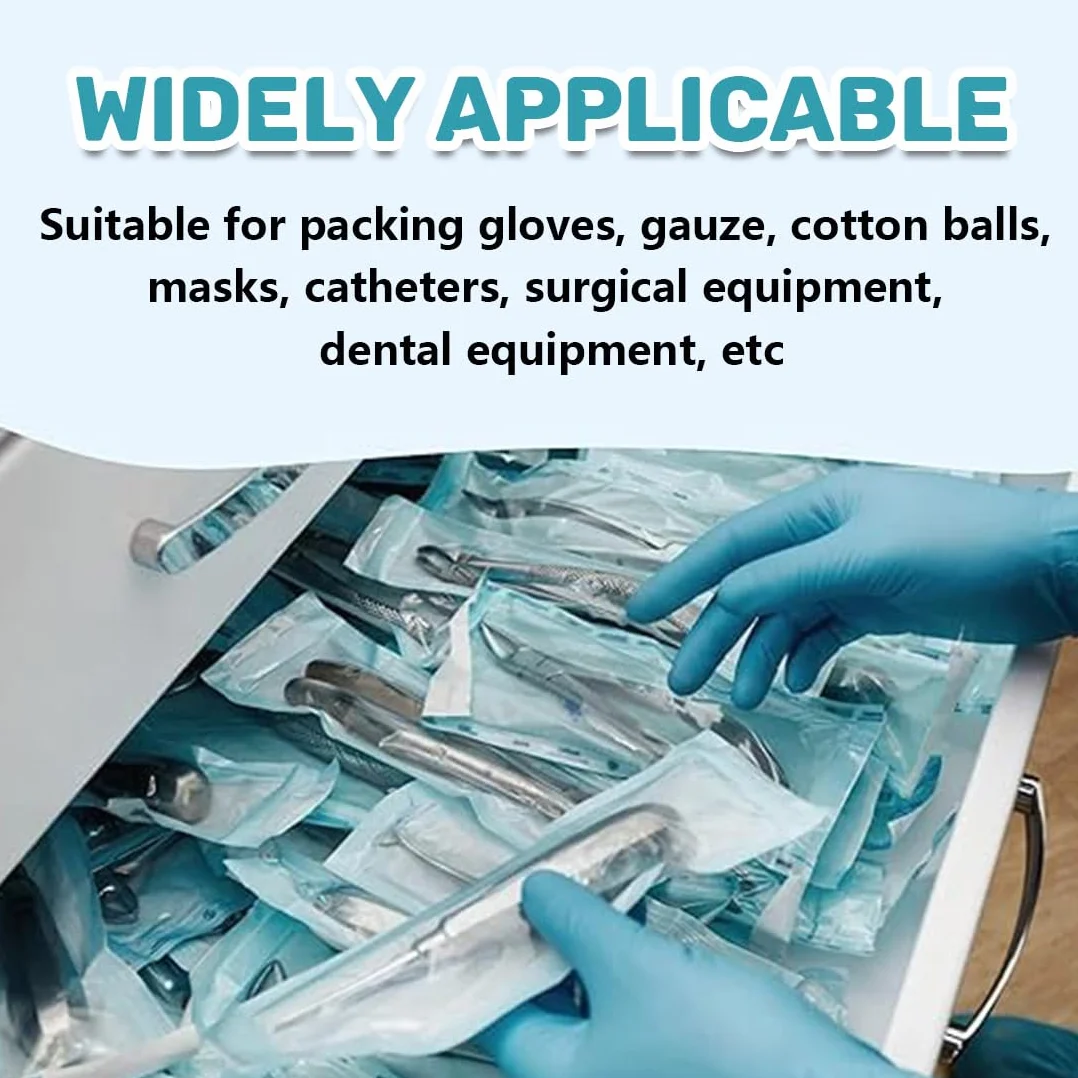 Bolsas de Esterilización Autoadhesivas 150 Pack, Bolsas de Auto Sellado para Instrumentos Dentales y Manicura
