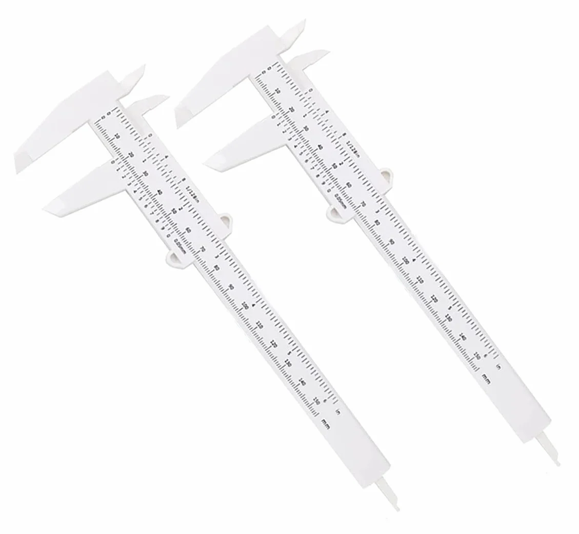 Calibre de Plástico Vernier 150 mm 6 Pulgadas Herramienta de Medición de Profundidad