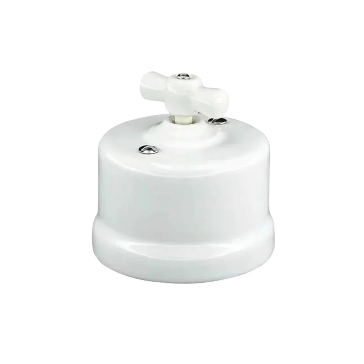 Interruptor giratorio de cerámica for luz de pared, interruptor de perilla de control de 2 vías for mejoras del hogar(Black Switch)