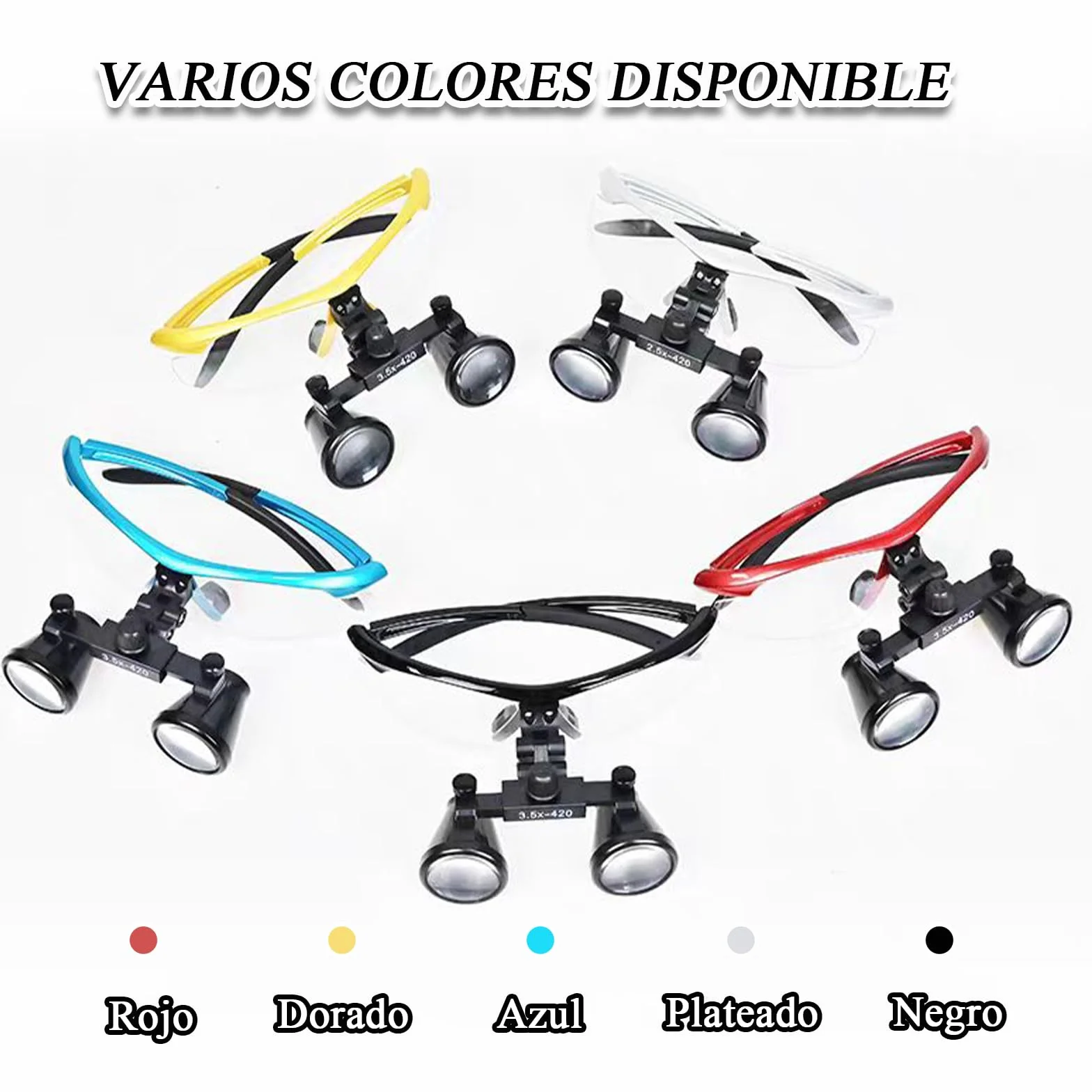 Gafas Lupa Quirurgicas Lupas Dentales,Binocular Loupes Lupa,Flip-Up Ergonómico para Dentistas, Reparación Electrónica y Uso Profesional Diario(Nero)3.5X420mm