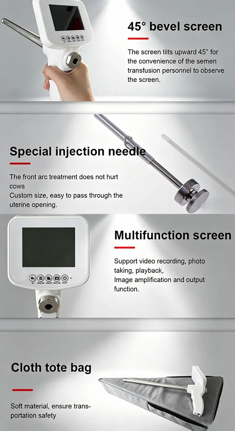 Pistola De Inseminación Artificial, Pistola De Inseminación Profesional con Pantalla LCD, Kit De Inseminación Artificial para Ganado - Herramientas De Cría De Ganado