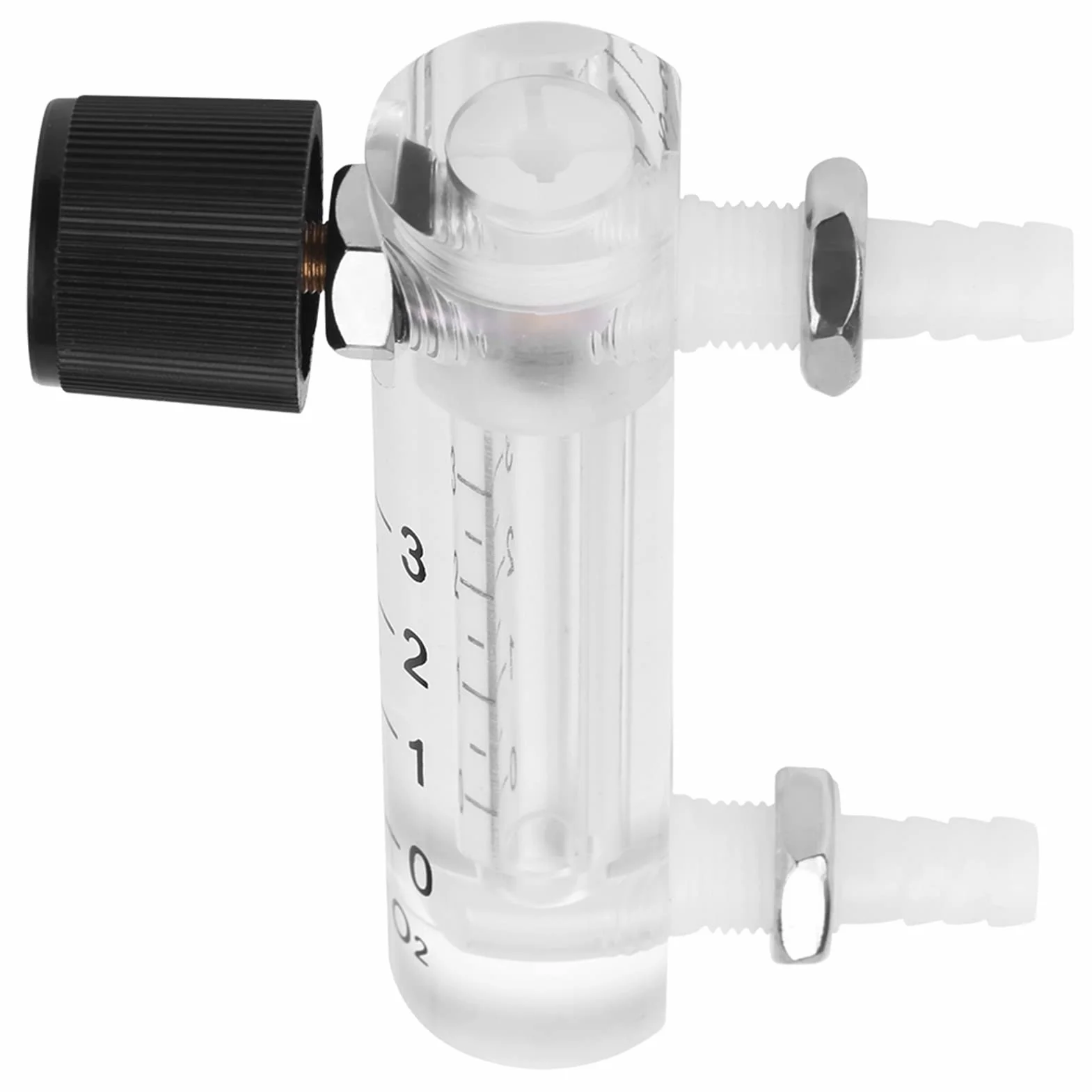 Fafeicy Medidor de flujo de gas acrílico con válvula de control 0-3 LPM 0-60°C 5% precisión