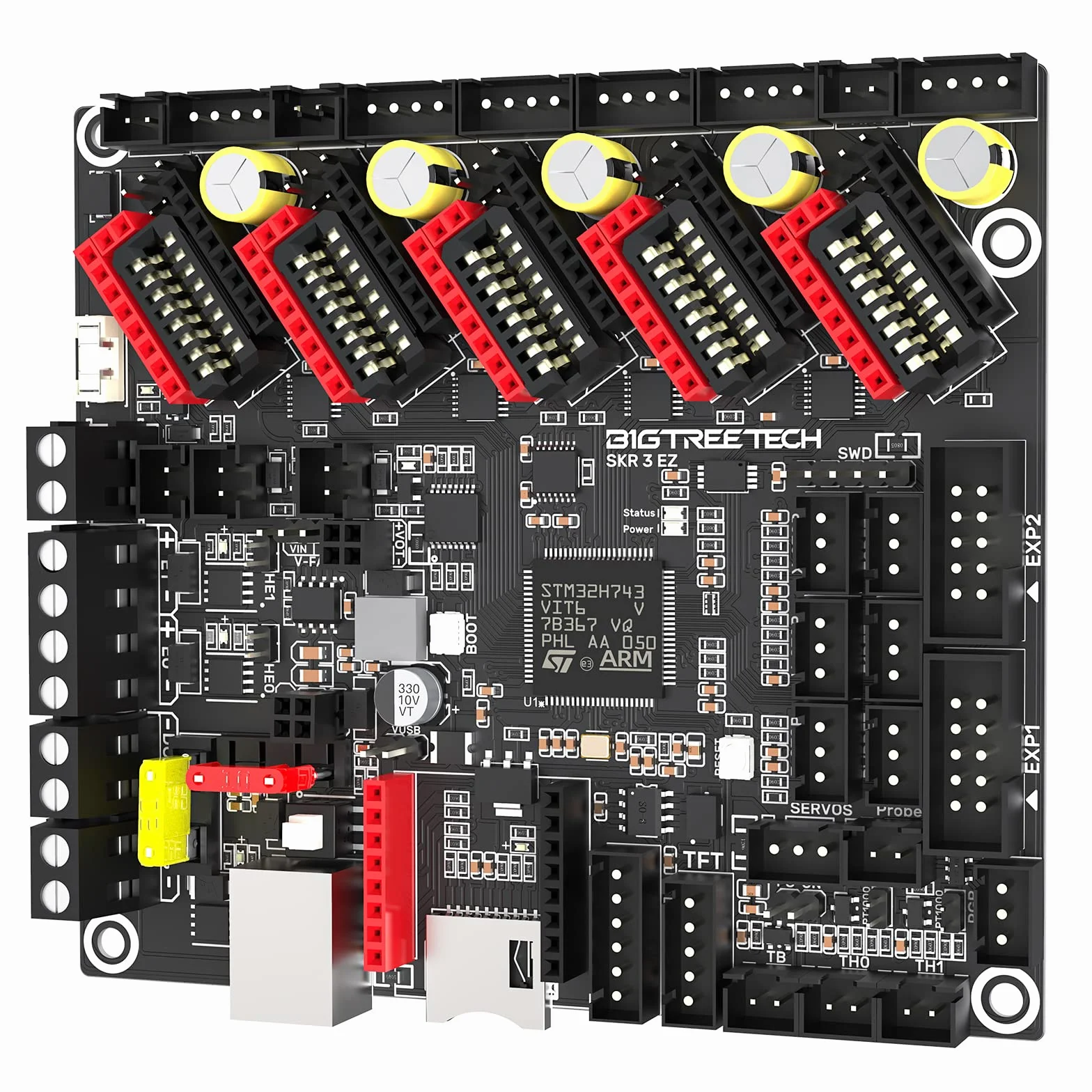 BIGTREETECH SKR 3 EZ Placa base silenciosa 48 V Soporte de impresión de alta velocidad Marlin & Klipper Firmware Compatible con EZ2209 TMC5160 TMC2209 Controlador para impresora 3D DIY placa de