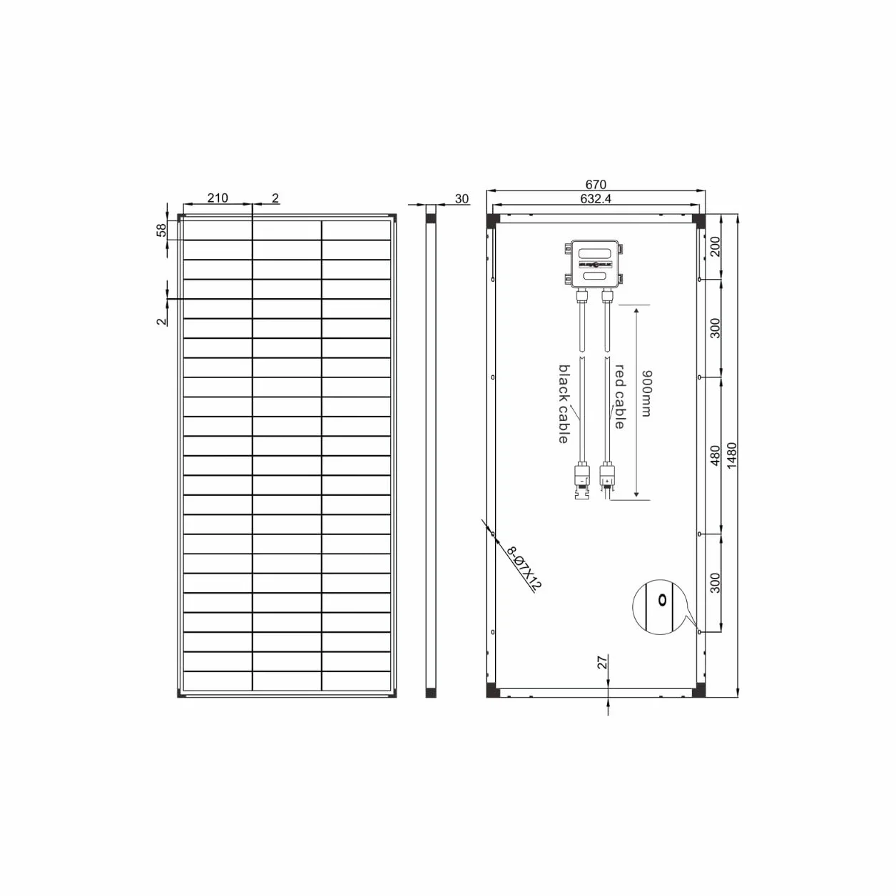 enjoy solar® Panel Solar Monocristalino 200W 36V, PERC 9BB – Ideal para autocaravanas, instalaciones en balcones, casas de jardín y embarcaciones (Mono 200W 36V)