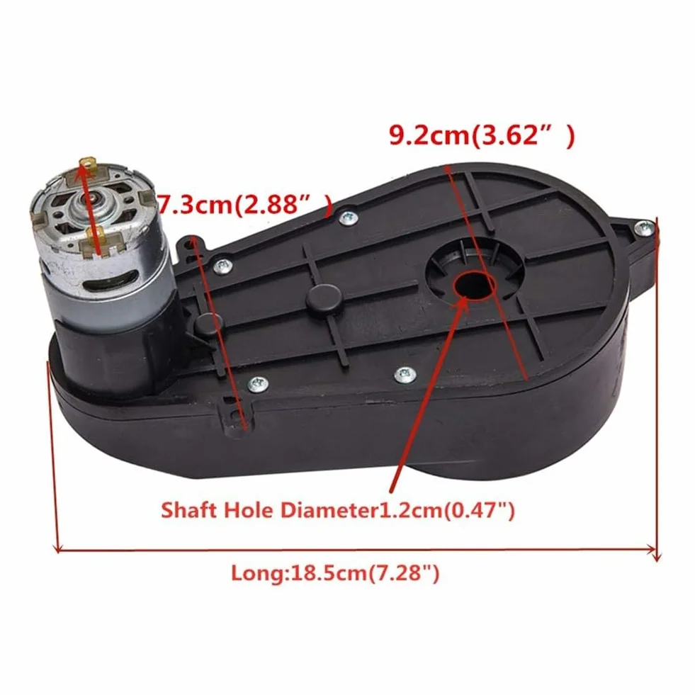 Caja de cambios 24 V 550 motor CC 20000 rpm para coche niños eje 12 mm compatible RS550