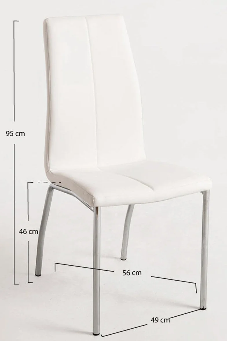 Regalos Miguel - Packs Sillas Comedor - Pack 4 Sillas Humi Polipiel - Blanco
