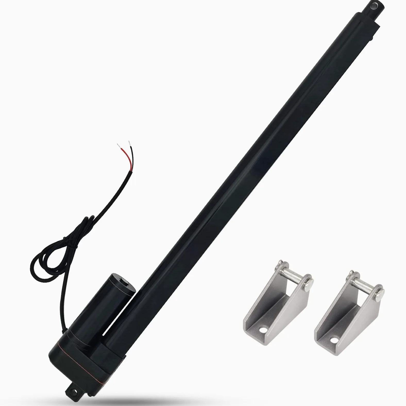 Hub de 450 mm, 3000 N, IP65, resistente al agua, actuador lineal, motor lineal de 12 V, 5 mm/s, con soportes de montaje para puertas de ascensor, armario, abridor de ventanas, abridor de