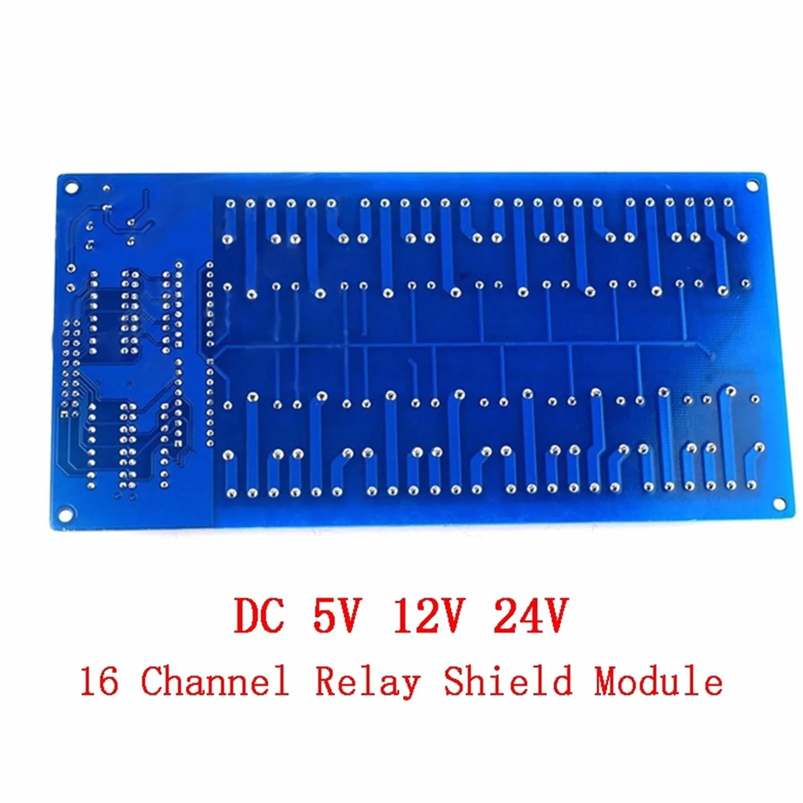 Módulo de protección relé 16 canales DC 5V 12V 24V con optoacoplador LM2576 interfaz microcontroladores potencia for Kit bricolaje(24v 16Channel)