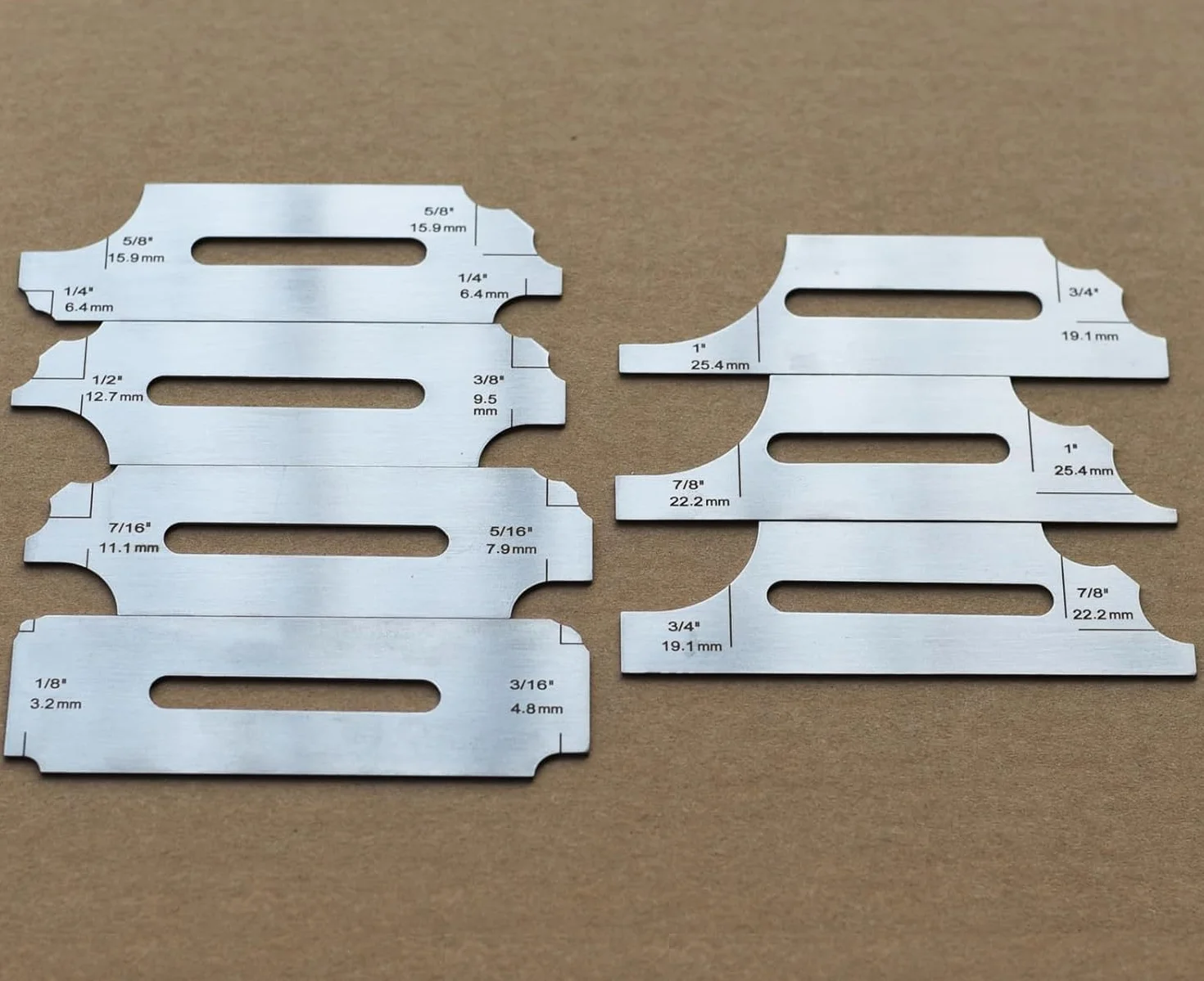 RIVERWELD Medidor de profundidad de filete MG-11 7 piezas métrico y pulgadas soldadura