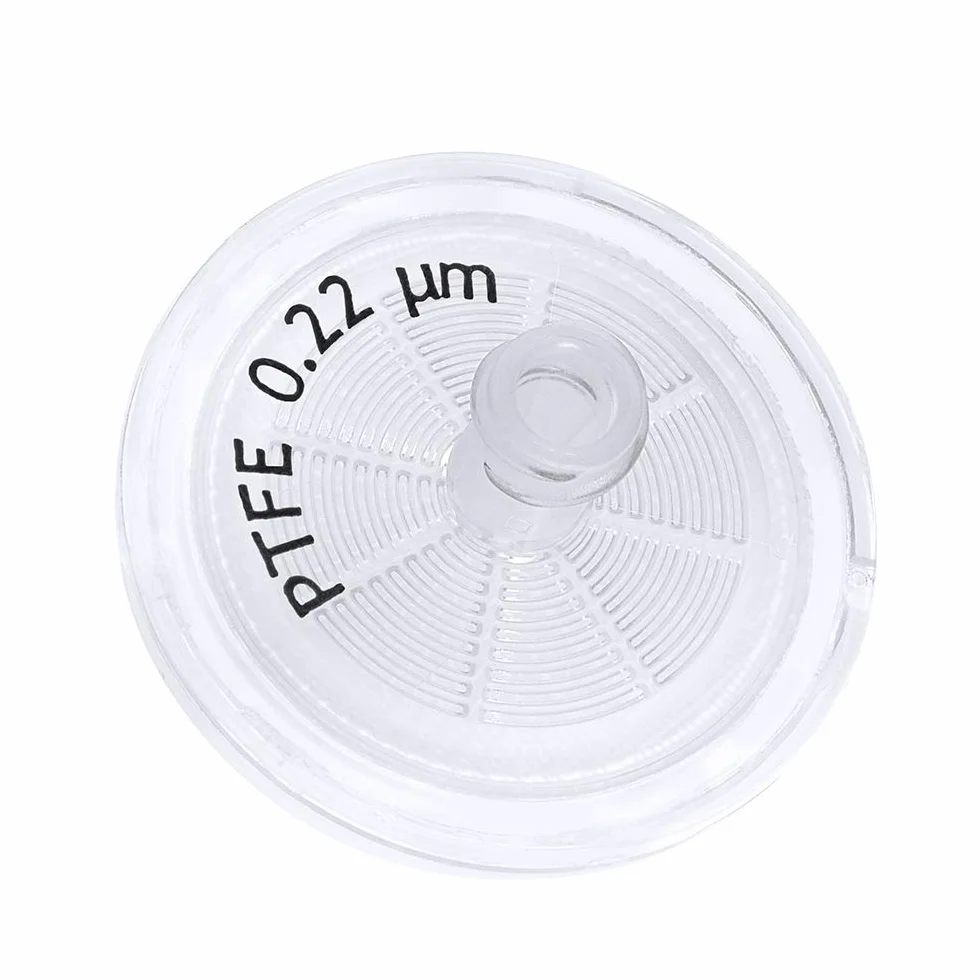 GVS Filter Technology, Filtro de jeringa, ABLUO, 25mm, Membrana PTFE, 0.22µm, alojamiento PP, 100/pc