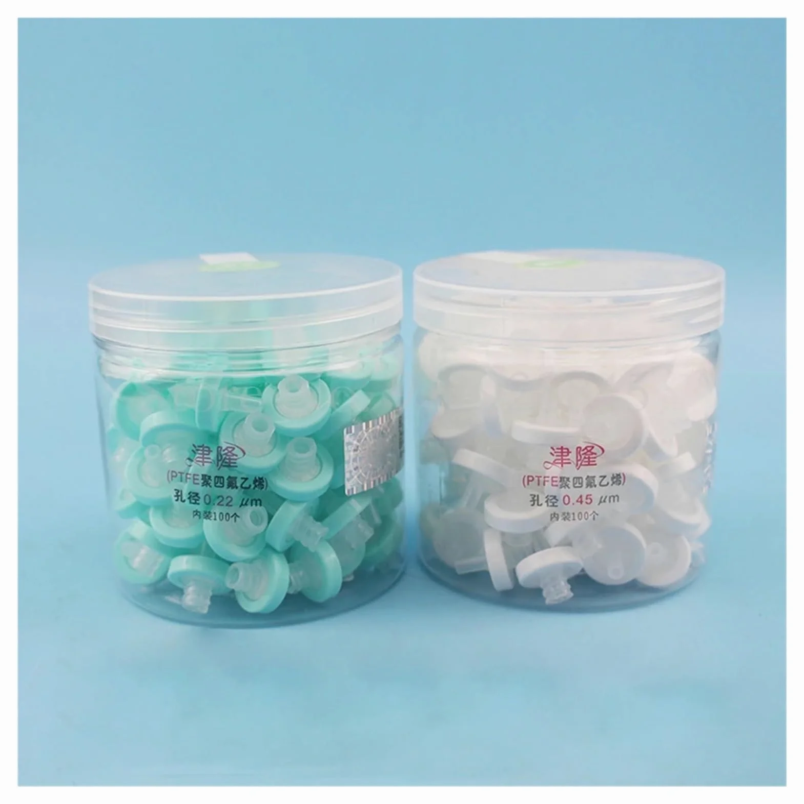 100 Unidades/Caja de Filtro de Aguja desechable de 13 mm/25 mm MCE/Nailon/PTFE, Filtro de jeringa de Membrana Millipore de 0,22/0,45 um, Equipo de Laboratorio(25mm 0.22um PTFE)