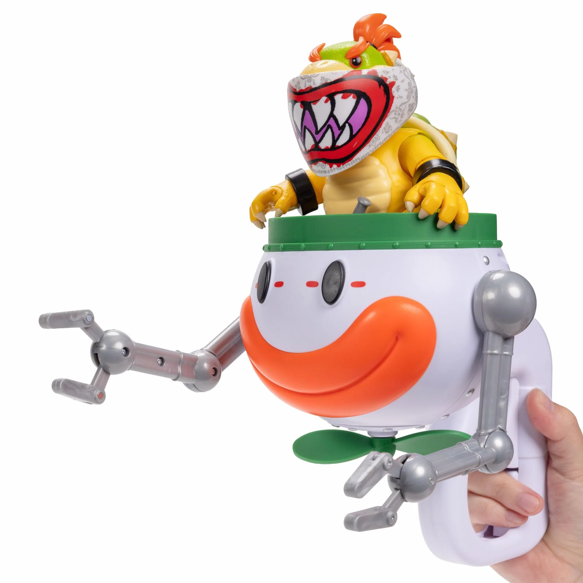 Super Mario Galaxy Figura Bowser Jr. 13 cm con Coche Payaso Pincel Pegatinas Agua
