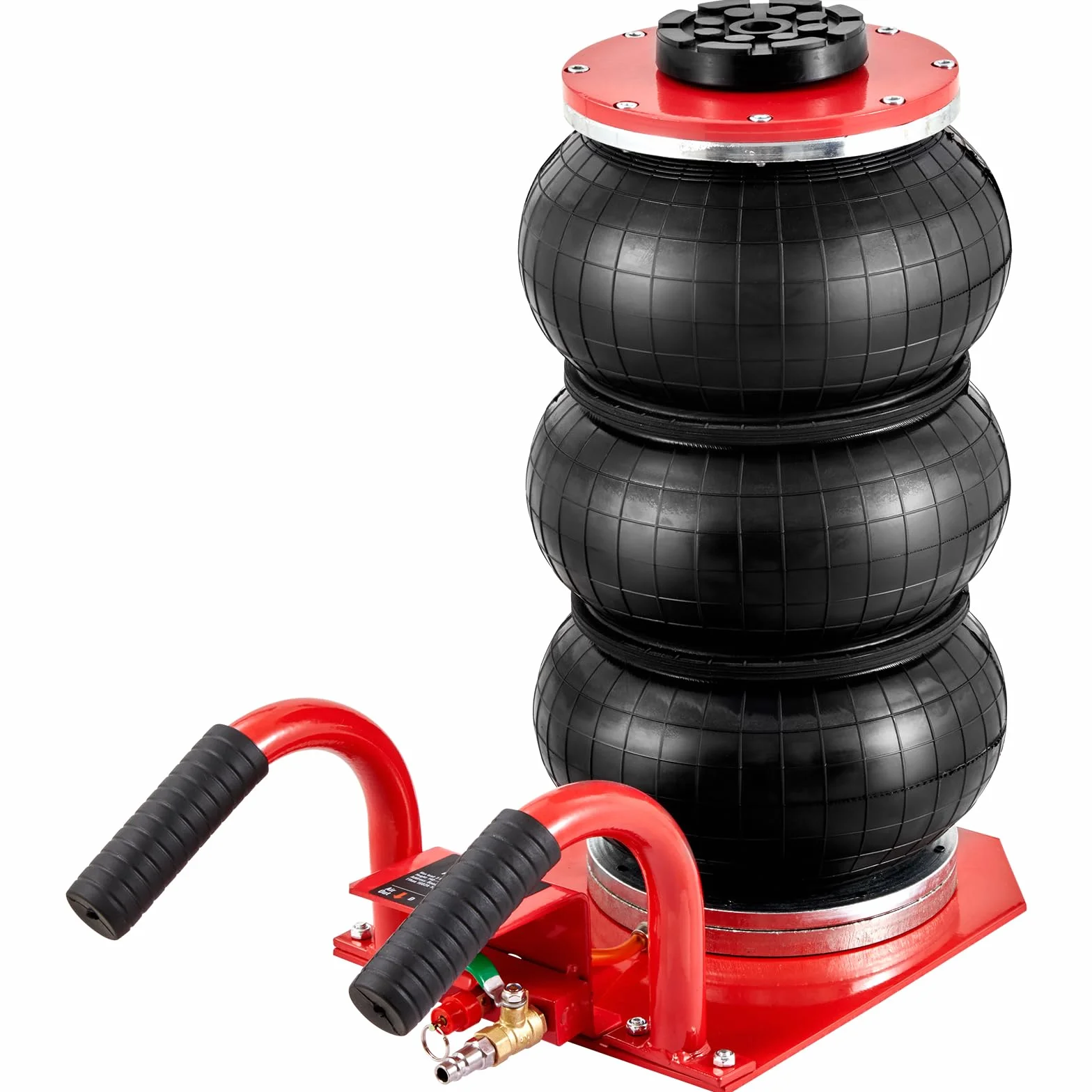 VEVOR Gato Neumático de Triple Bolsa Carga de 3 T Gato de Aire para Coche Elevación de 140-450 mm Gato Hidráulico Elevador Rápido para Reparación Mantenimiento Coche SUV Taller Garaje