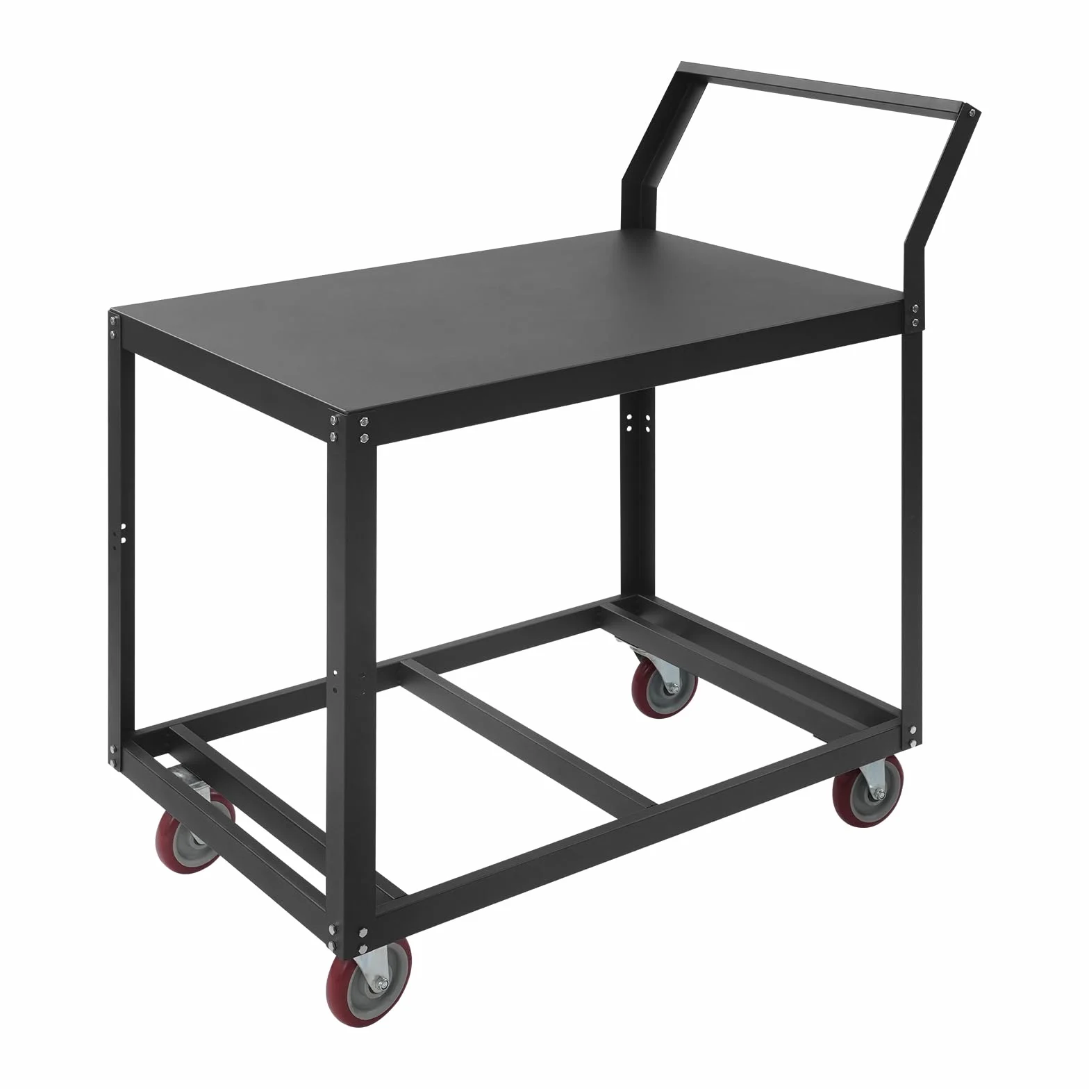 Mesa de trabajo con ruedas 350 kg carga banco de acero carrito industrial carro de transporte pesado 4 ruedas 2 frenos
