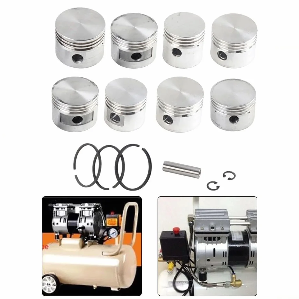 Kit de repuesto de pistón compresor de aire de metal 42mm con 3 anillos, pasador y anillo de retención