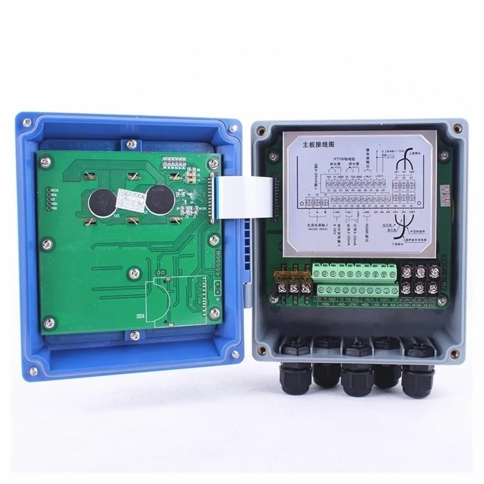 Medidor de flujo ultrasónico, medidor de control de flujo de agua líquida TUF-2000B, contador de flujo, pantalla LCD con transductores de abrazadera TM-1/TL-1/TS-2, DN15-6000 mm,TM-1(DN50-DN700)