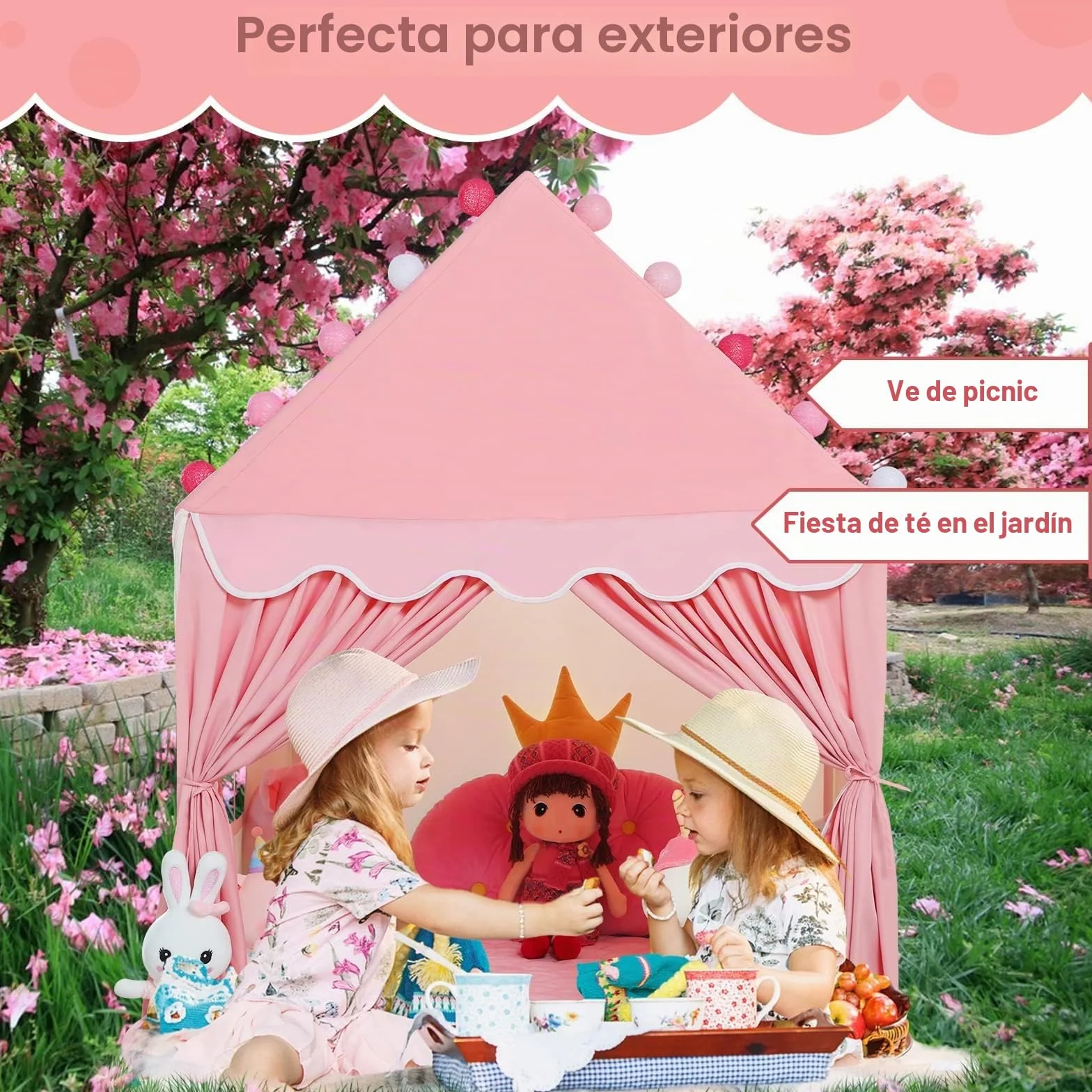 Wilwolfer Tienda de Juego para Niños Tipi Casa Infantil de Tela Interior Exterior Juguete