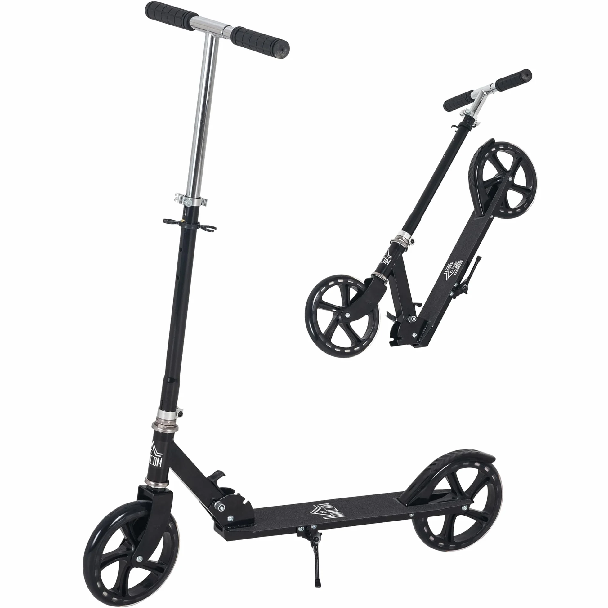 HOMCOM Patinete Plegable para Niños +3 Años Scooter Infantil Manillar Ajustable 4 Niveles 88x37x75-100 cm