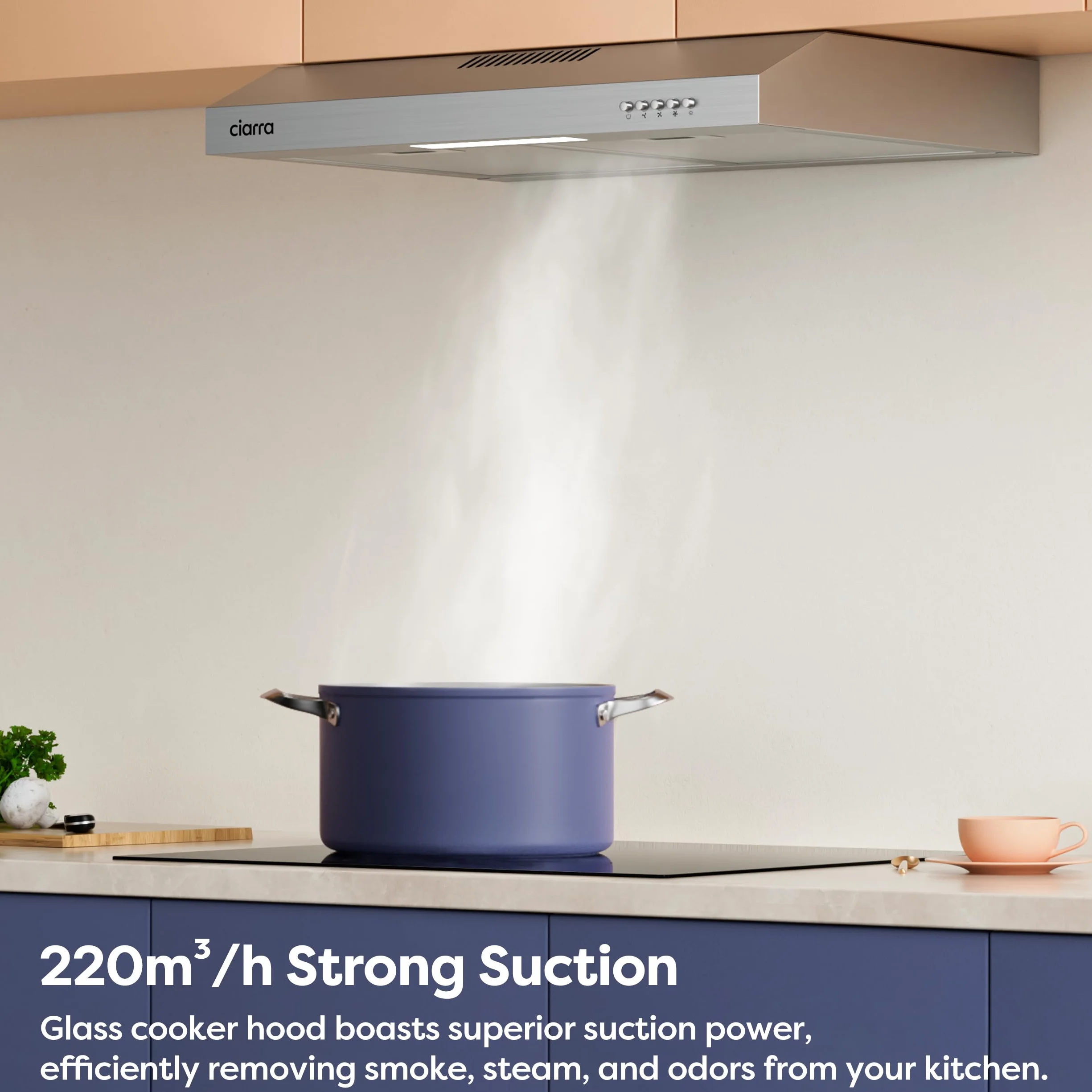 CIARRA CBCS6903D Campana Extractora 60 cm Clase A+ Acero Inoxidable