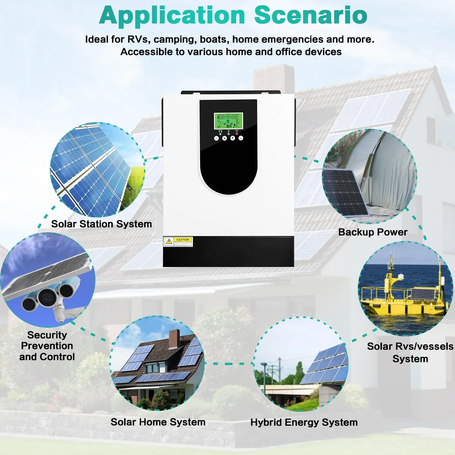 BuyWeek 3000W Inversor Híbrido 24V, Inversor Solar Híbrido con 80A MPPT Controlador de Carga Solar MPPT, Onda Sinusoidal Pura Inversor, 30-400V DC a 220V/230V AC, para Casa, RV, Off-Grid