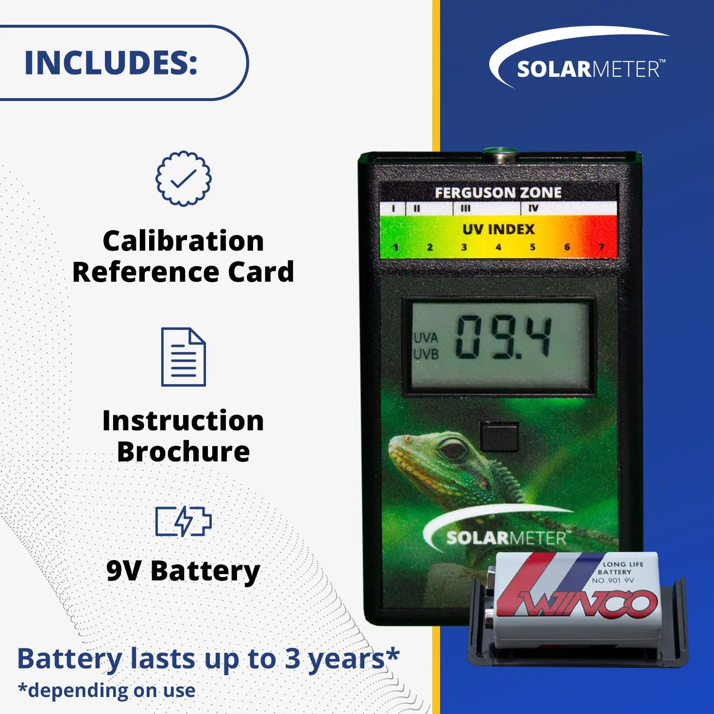 Solarmeter Model 6.5R - Medidor de índice UV para reptiles, polímero ABS, color negro