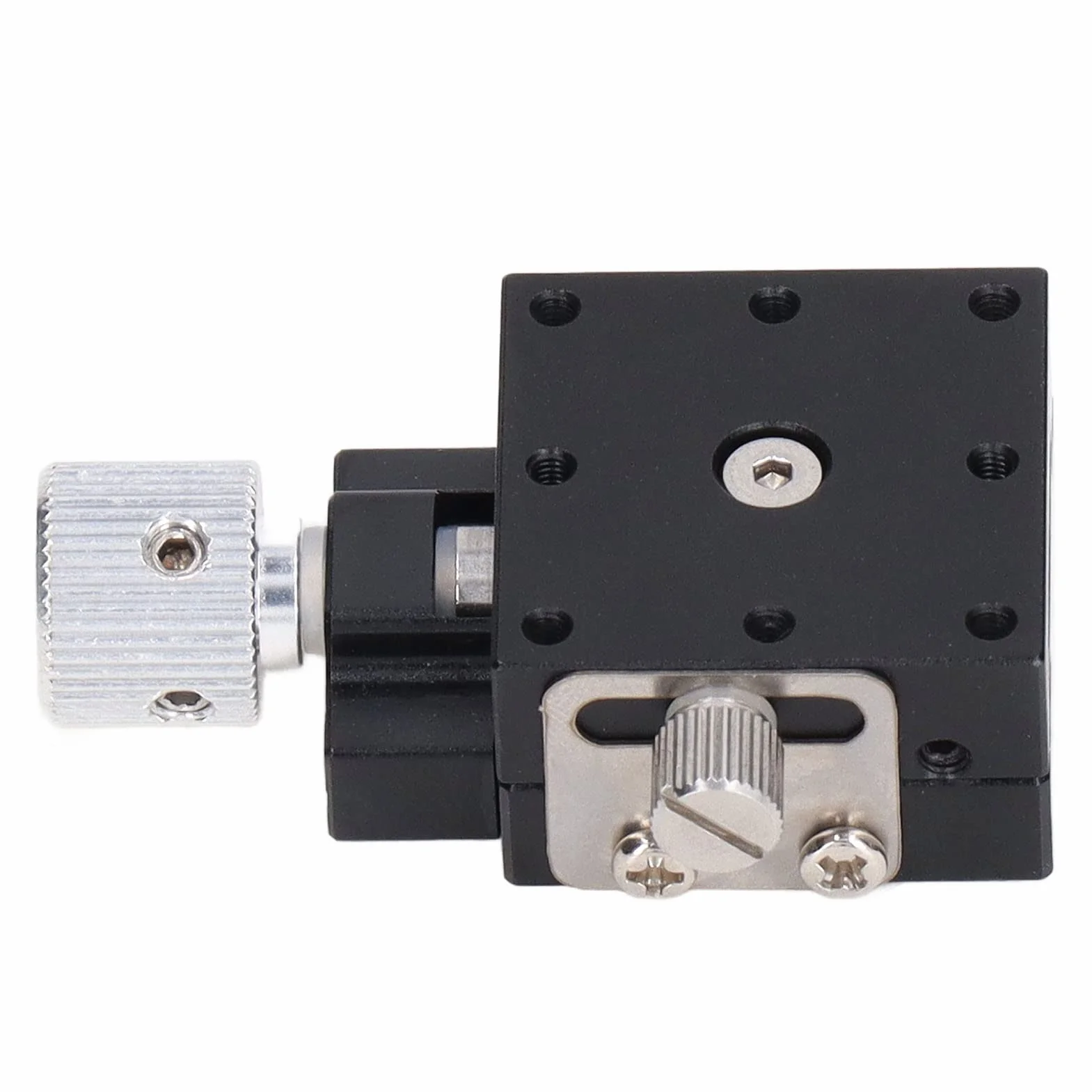 Plataforma de desplazamiento manual para ejes X, mesa deslizante con tornillo y escala, guía de cola de paloma 25x25mm para instrumentos ópticos