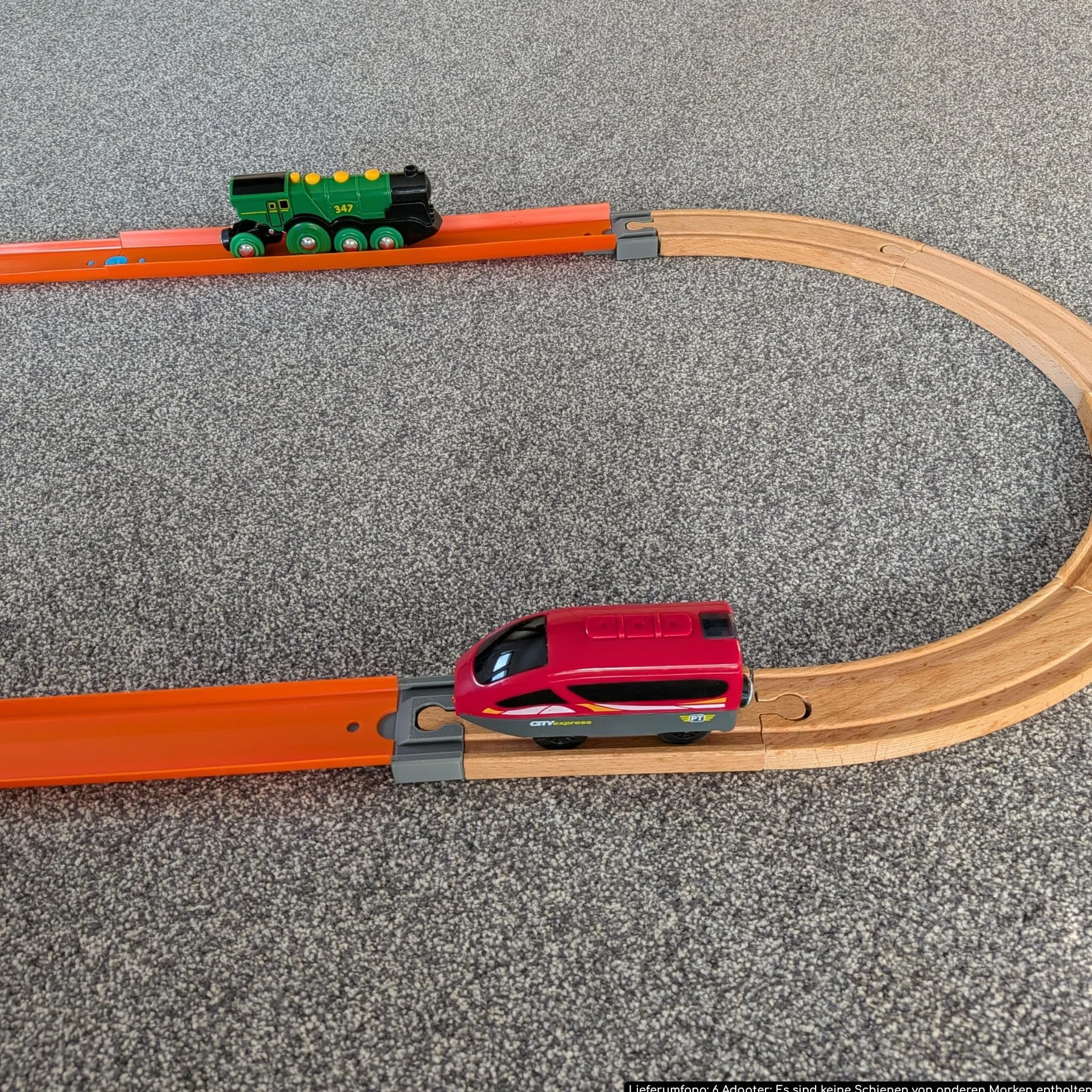 Hot Wheels Adaptador de Tren de Madera, 6 Unidades