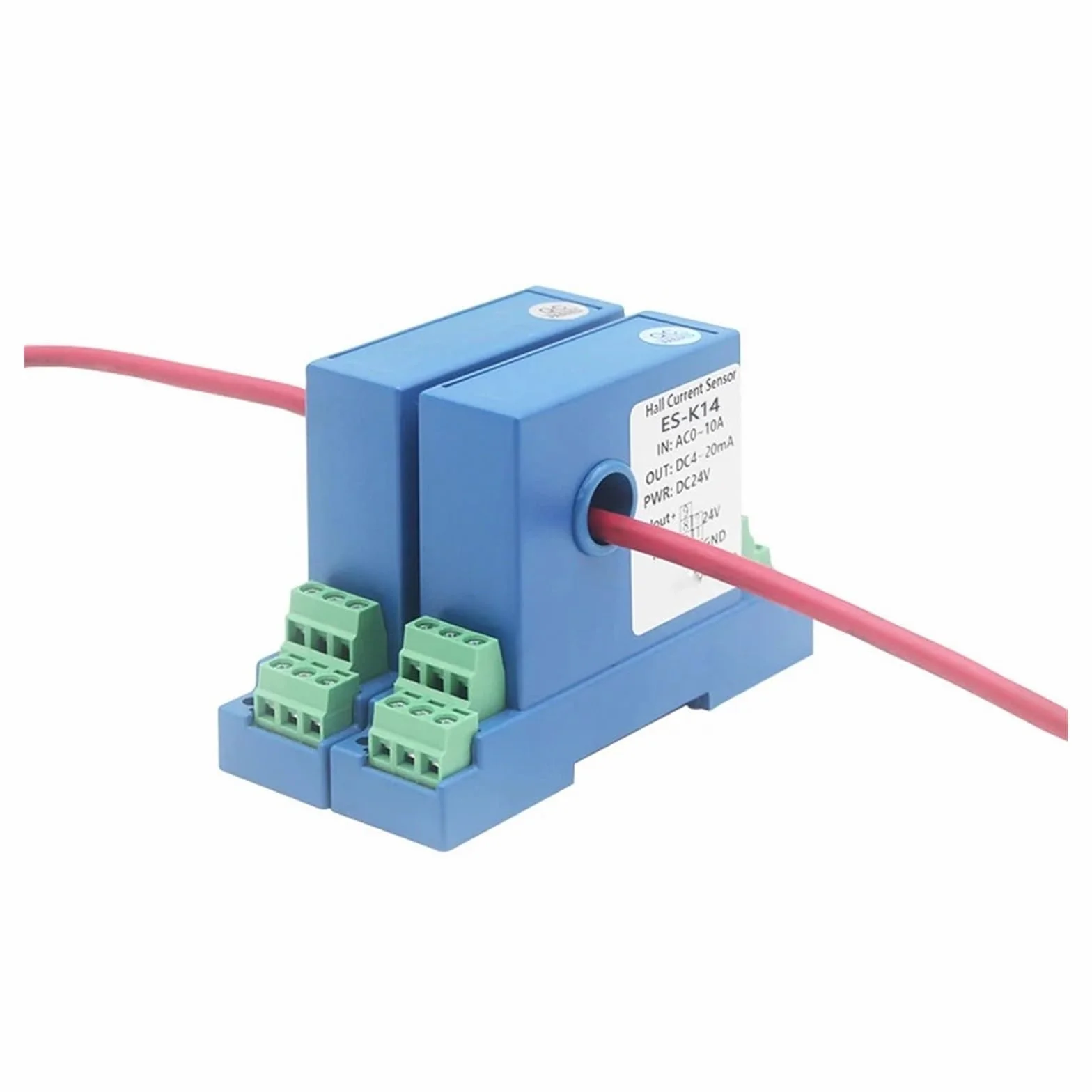 DC 5a 10a 20a 100a 4-20ma Salida Efecto Hall transductor de Corriente transmisor de Corriente Sensor de señal de Salida analógica(DC 0-10A,8MM Aperture_DC12V)