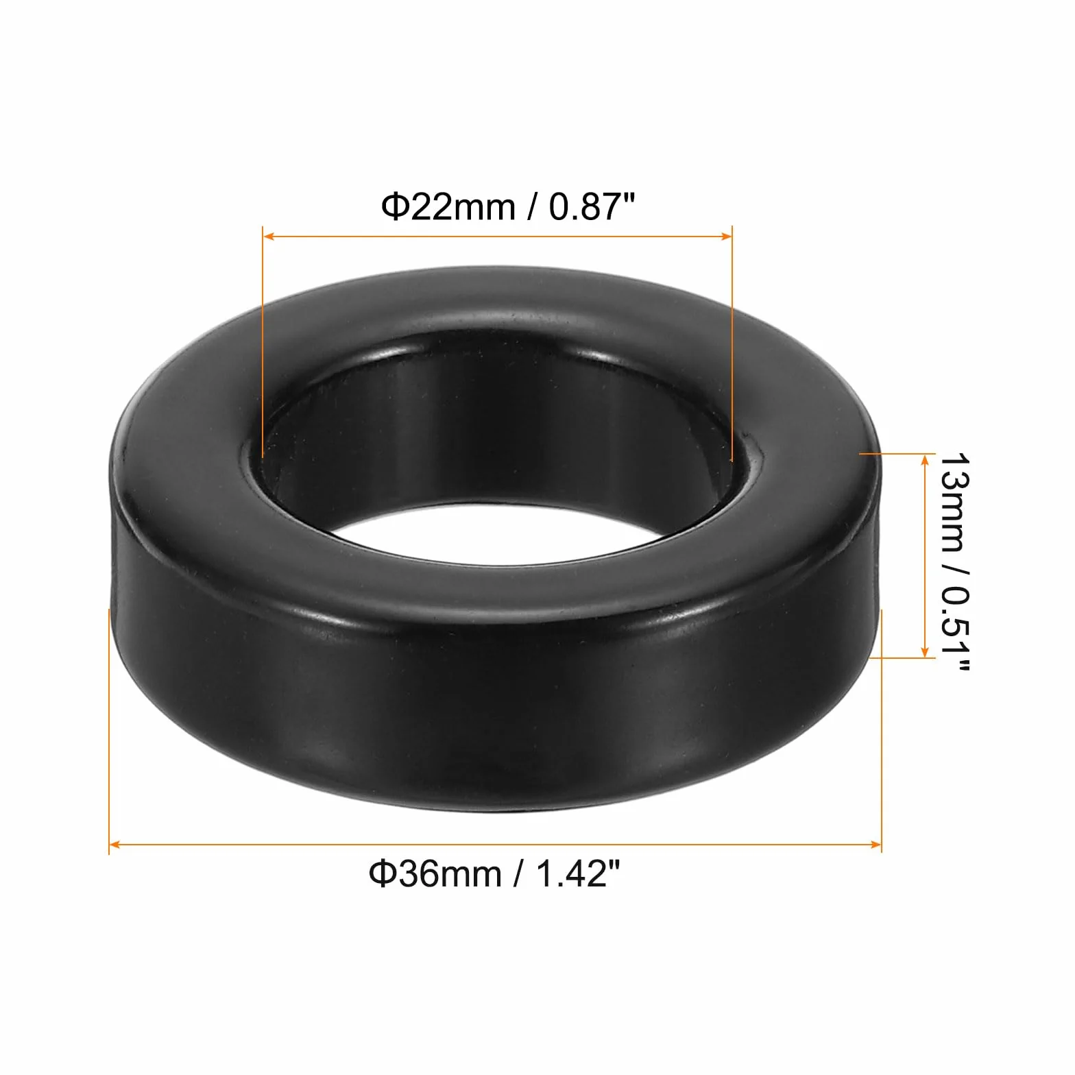 Toroide Núcleo 23x36x13mm Ferrita Anillo Toroidal Transformador para Señal Transmisión Negro