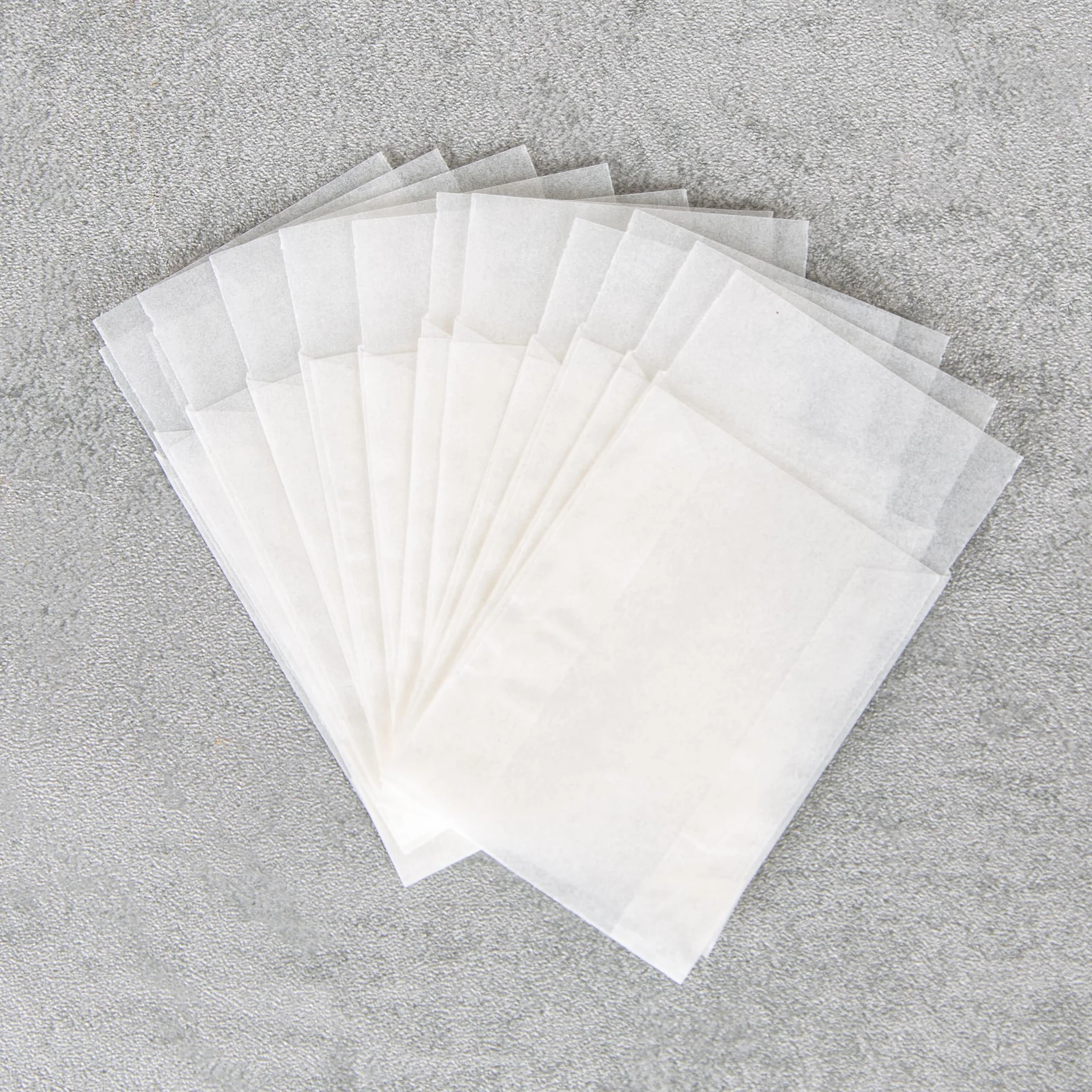 Logbuch-Verlag 50 bolsas pequeñas de pergamino 4,5 x 6 cm, bolsas planas para semillas