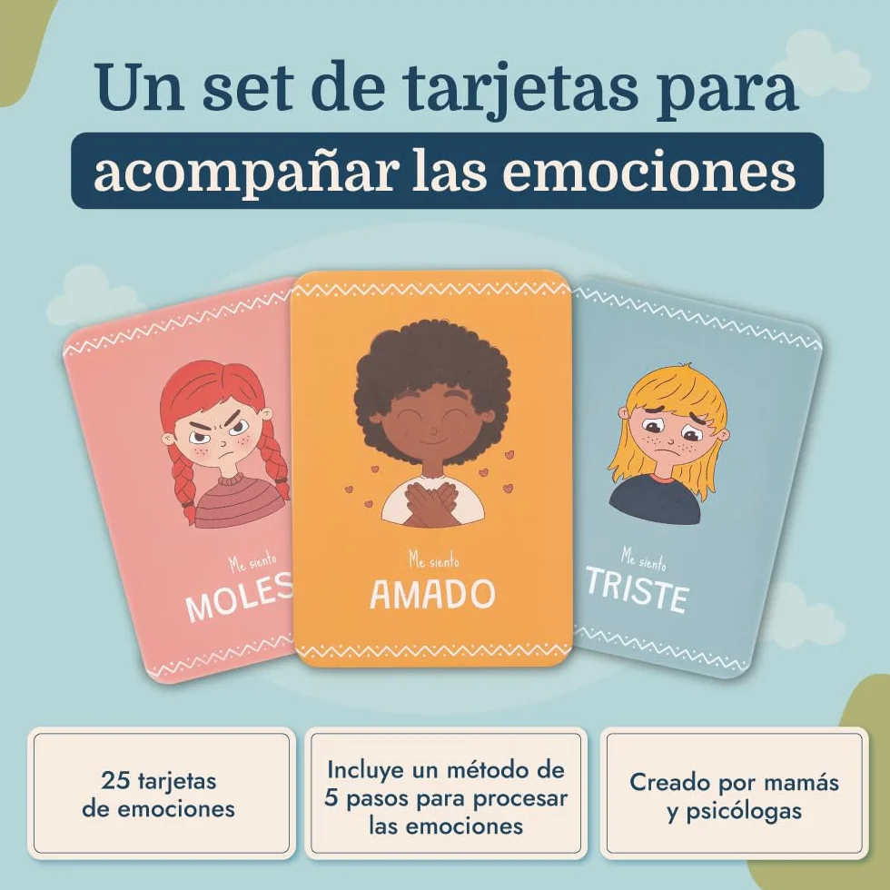 Samma Sati Tarjetas de Emociones Montessori Juego Educativo Flashcards para Niños 2 Años Pictogramas Español