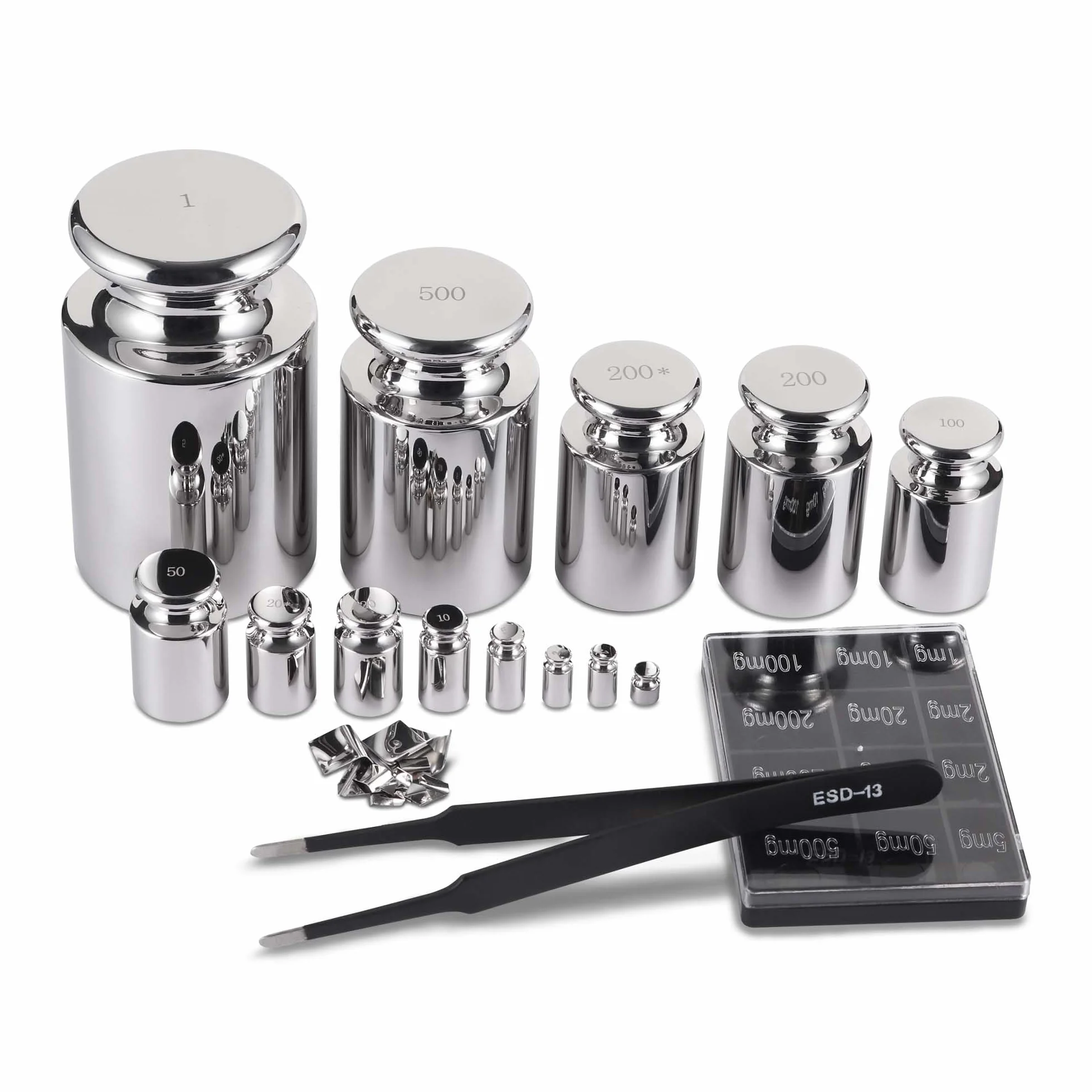 Goetland F1 Certificada Pesas de Precision Calibracion Pesos Calibración Precisa 25 piezas 1mg-1kg Acero Inox para Balance Escala Digital Laboratorio