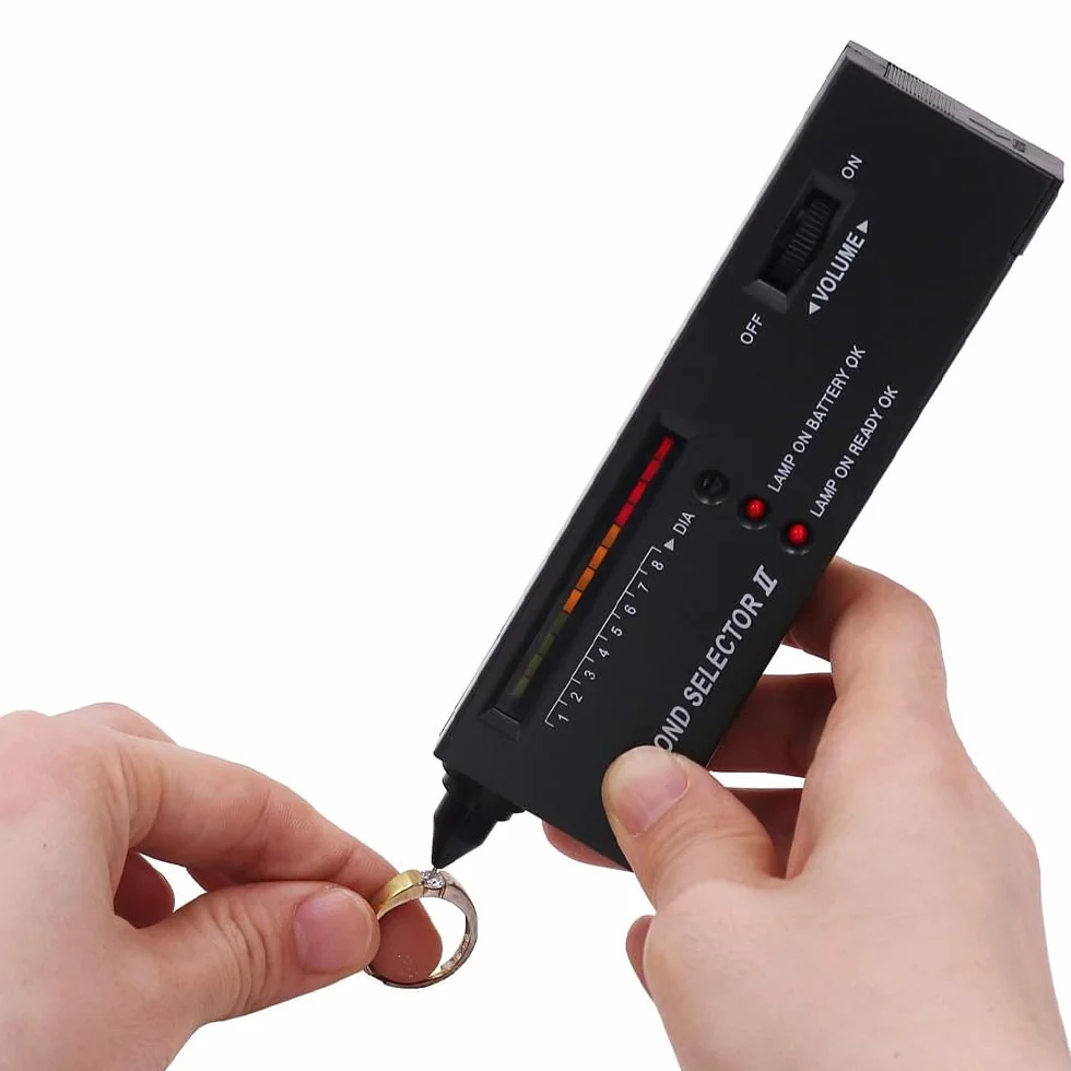 Pluma de Diamante Probador de Dureza con Lupa LED 30x Herramienta de Prueba de Diamantes