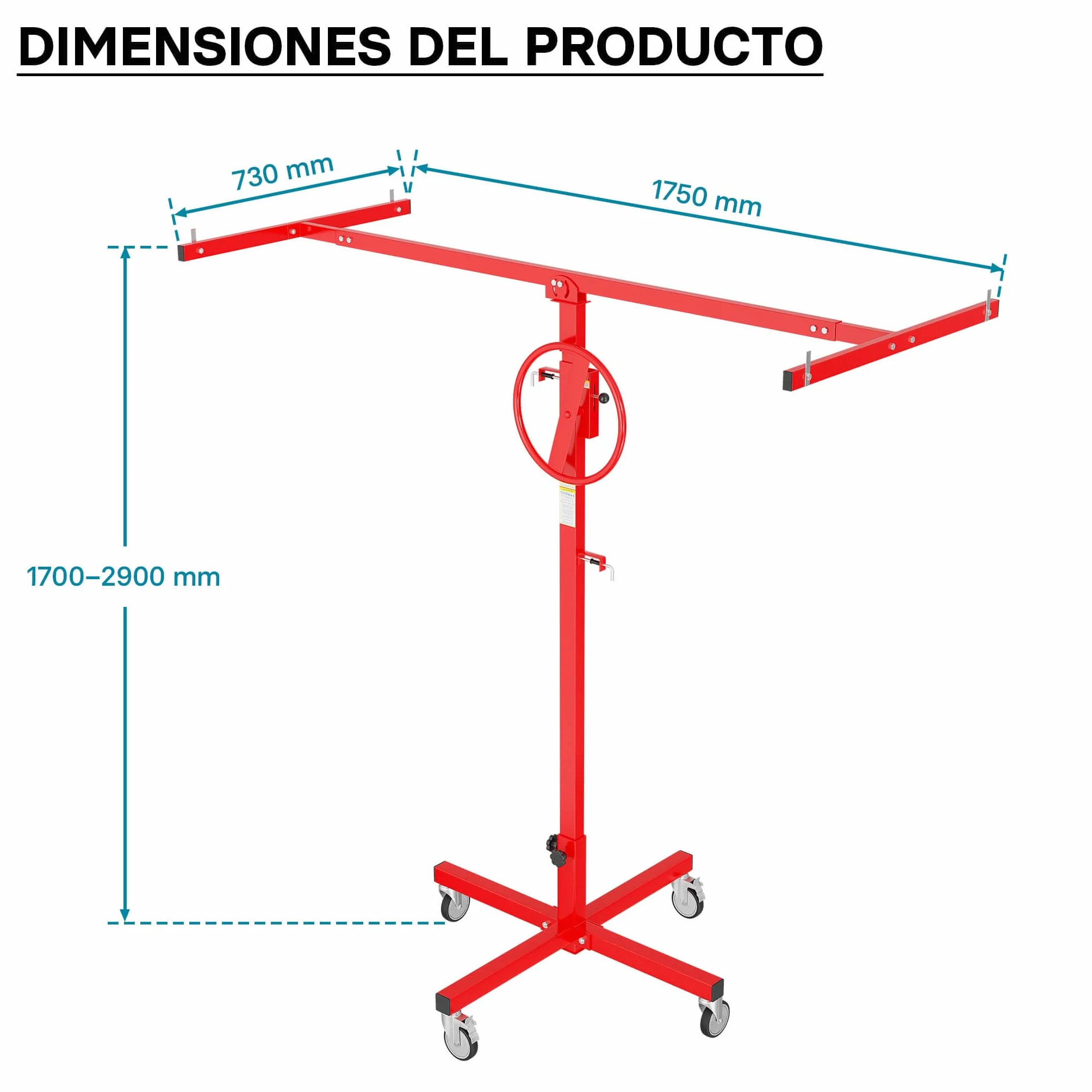 Elevador para placas de yeso paneles hasta 40 kg ayuda de montaje ajustable en altura 170-290cm