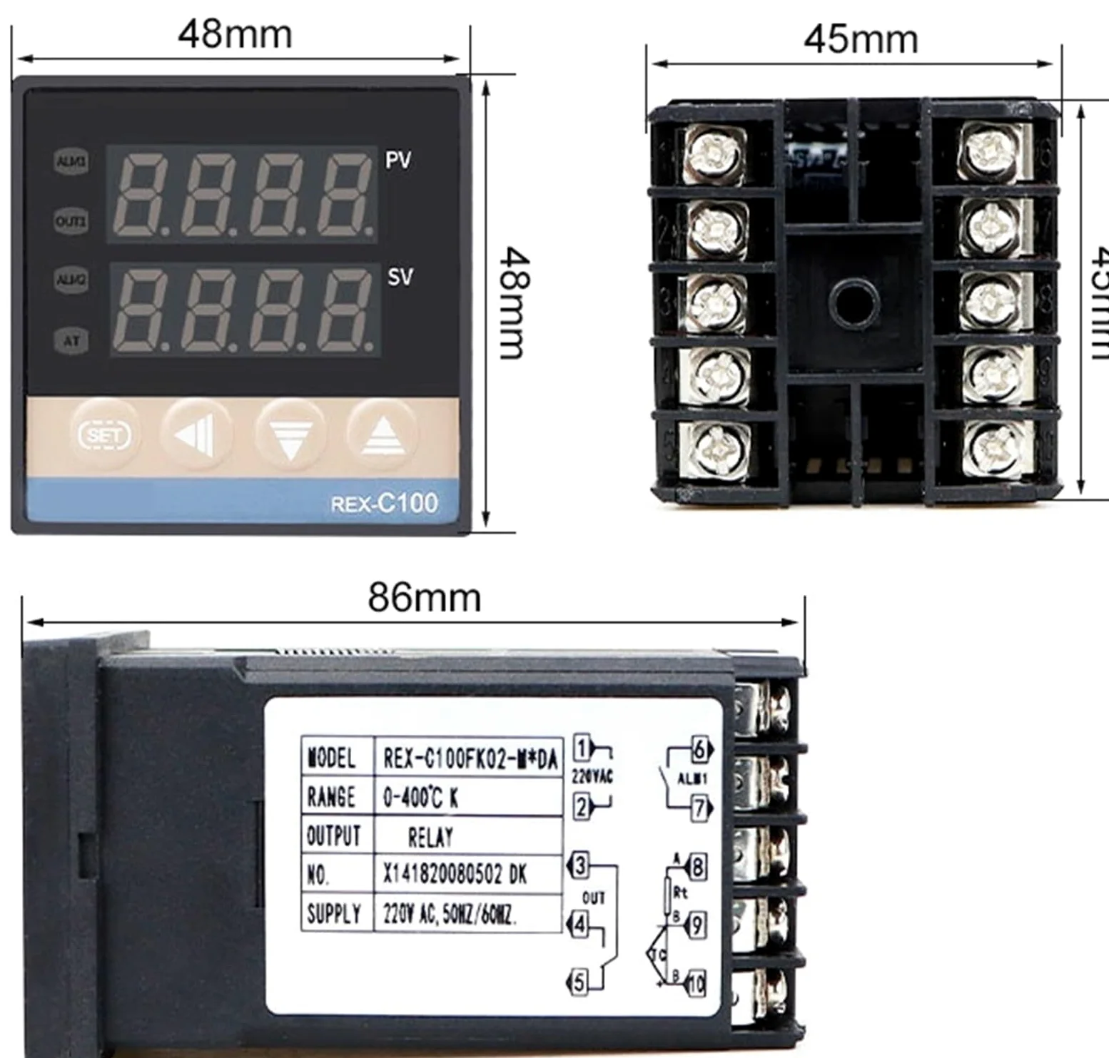 REX-C100 Controlador de temperatura inteligente PID REX-C400 Regulador de temperatura industrial REX-C700 Termostato digital