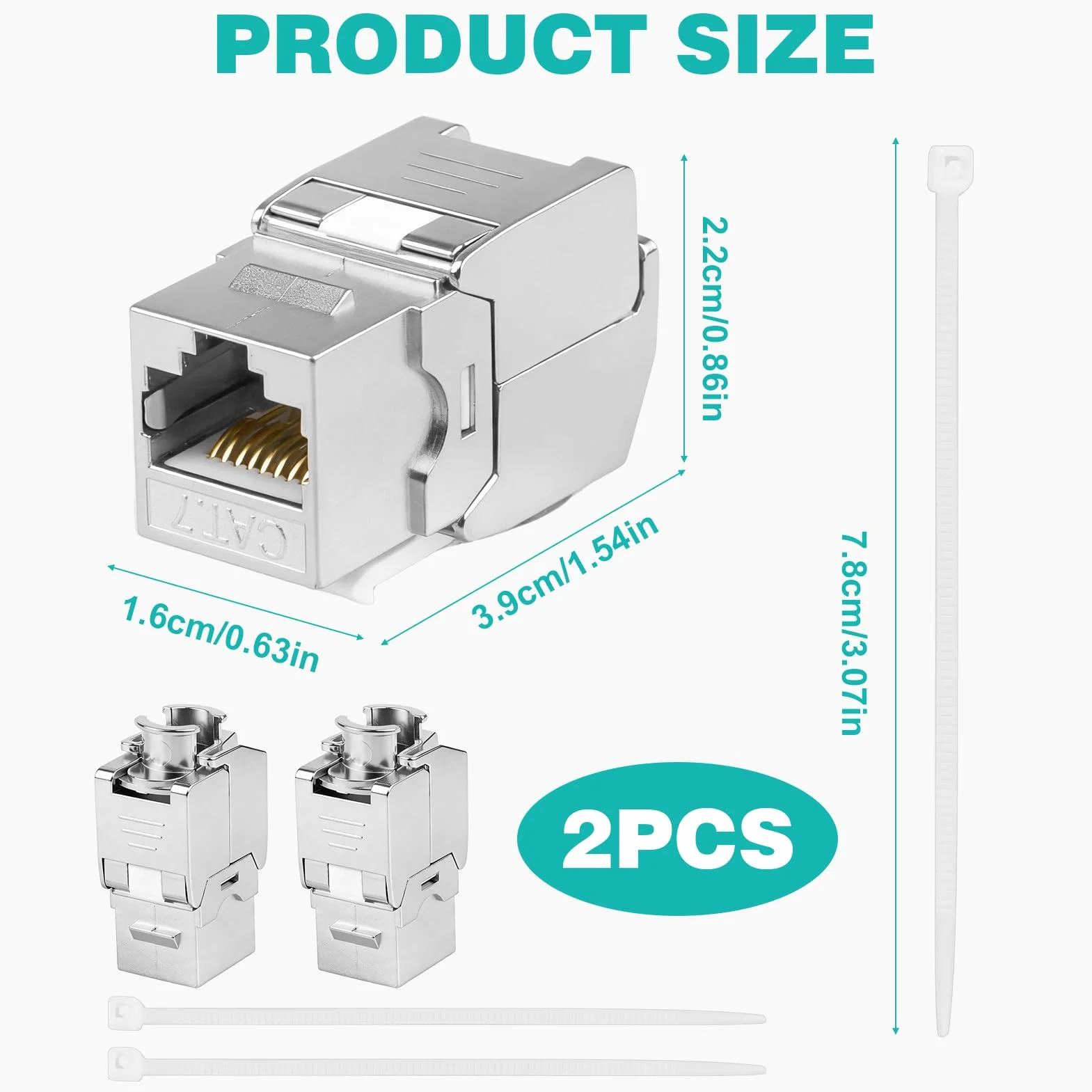 Módulos CAT 7 Keystone RJ45 Hembra 10 Gbps 1000 MHz STP Apantallado