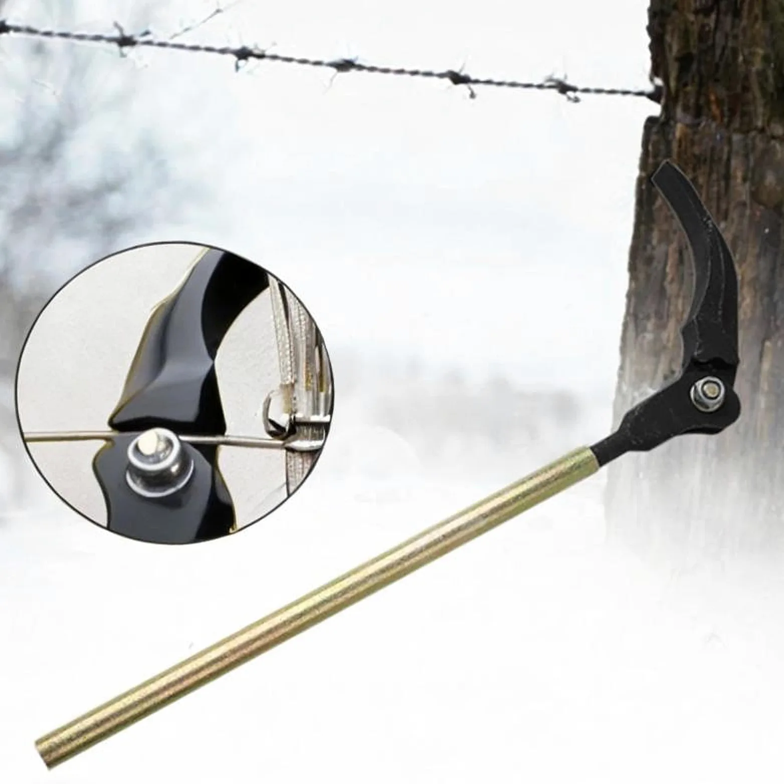 Tensor de alambre para valla de mango largo para granja, herramienta de valla de alambre suave y de púas, para valla segura, fácil de usar para agricultores y ganaderos