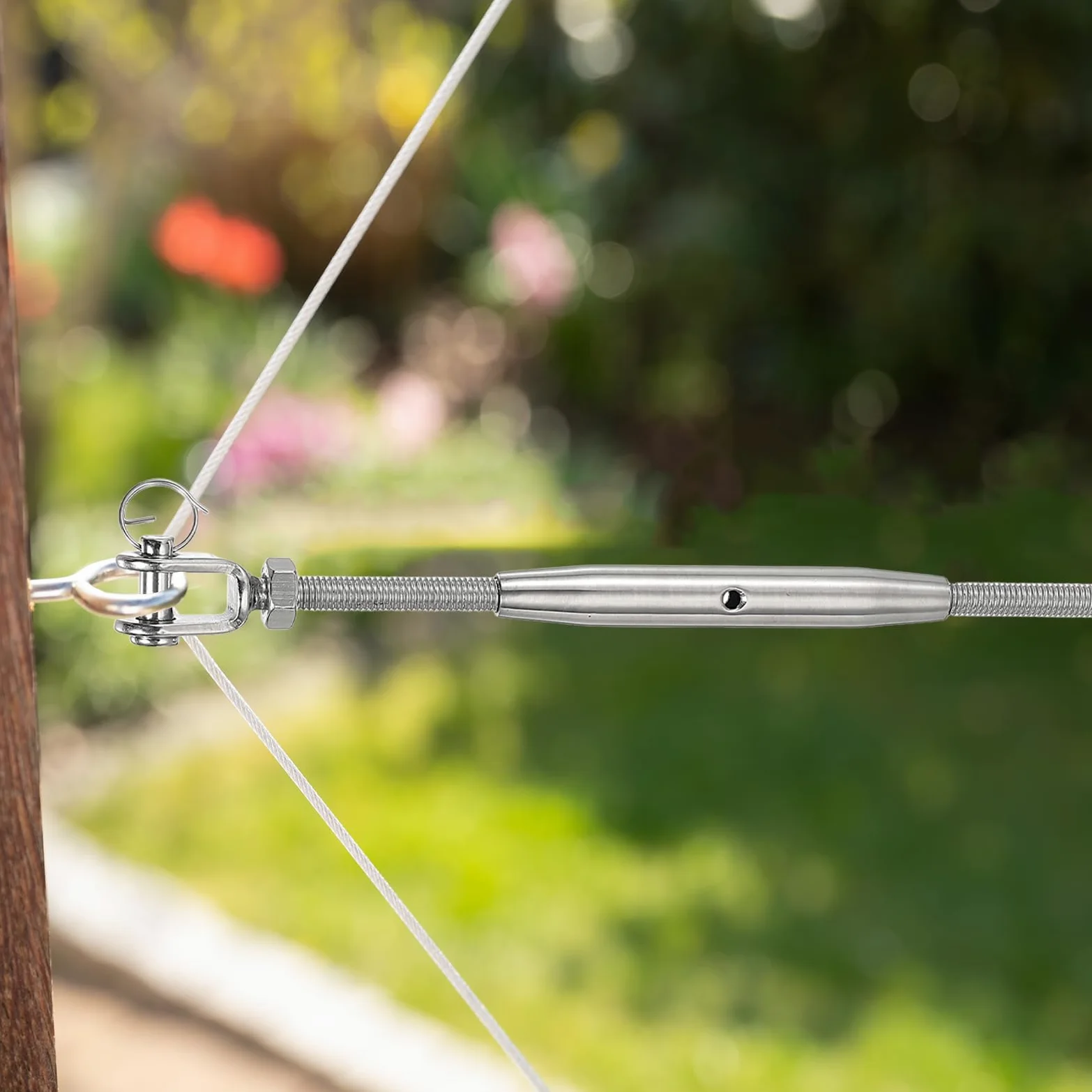 QUARKZMAN 2 Piezas M16(5/8") Tensor De Cable De Cuerda De Alambre con Cuerpo Cerrado Y Ojo Y Ojo, Tensor Ajustable De Acero Inoxidable para Vela, Límite De Carga De Trabajo De 5300Lbs