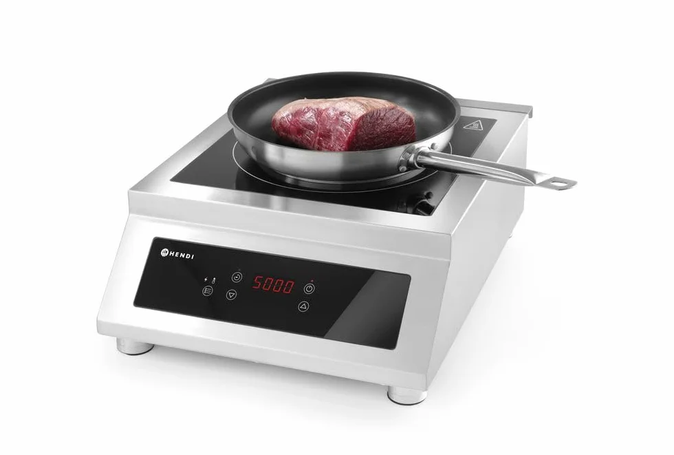 HENDI Cocina de inducción modelo 5000 D - Profi Line - 400V / 5000W - 398x515x(H)168 mm