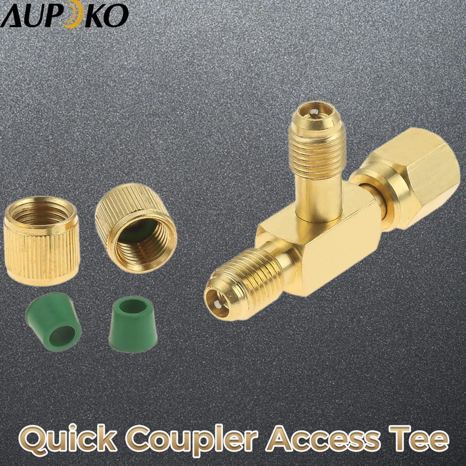 Aupoko Acoplador de acceso rápido en T, adaptador de núcleo de válvulas de 1/4 pulgadas con conector giratorio