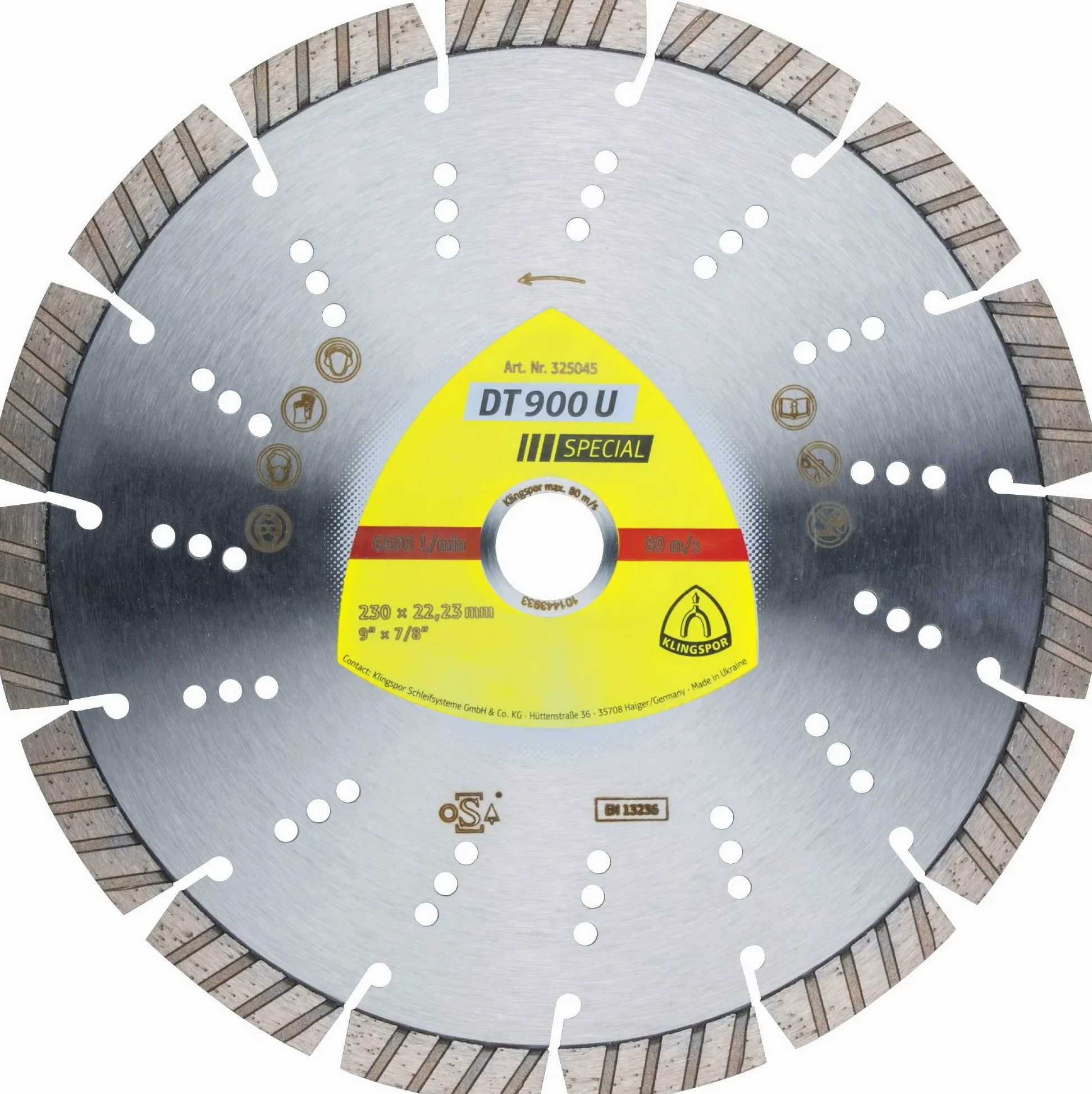 DT 900 U - Disco de corte de diamante (180 x 2,6 x 22,23 mm, 11 segmentos, 42 x 2,6 x 12 mm)