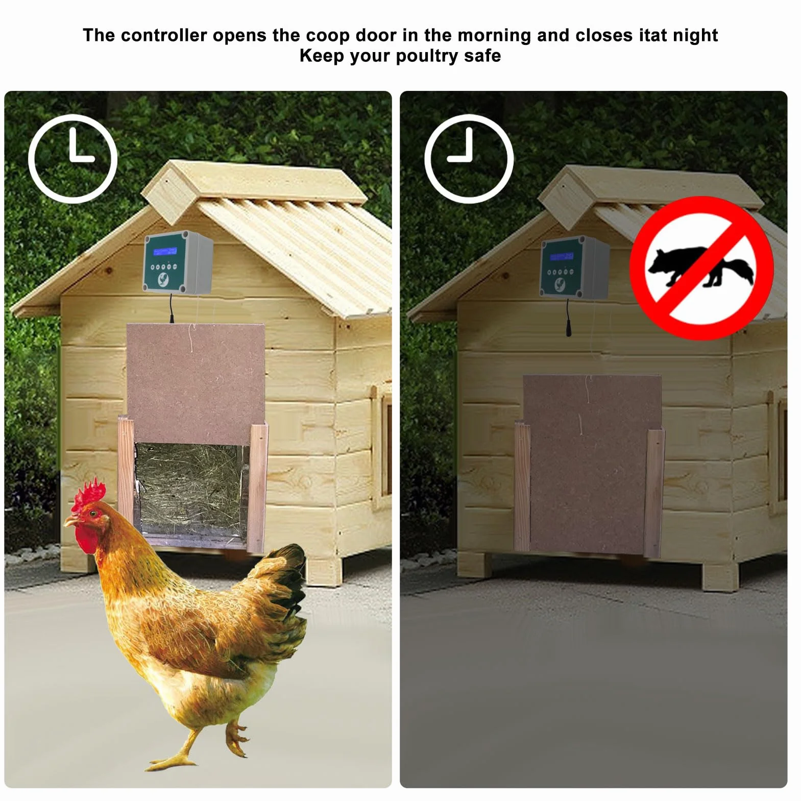 Conjunto de Motor del Actuador de Puerta de Pollo Eléctrica, Controlador Automático de Puerta de Gallina de Pollo, Abridor de Jaula de Jaula Control Remoto de la Casa de Aves de