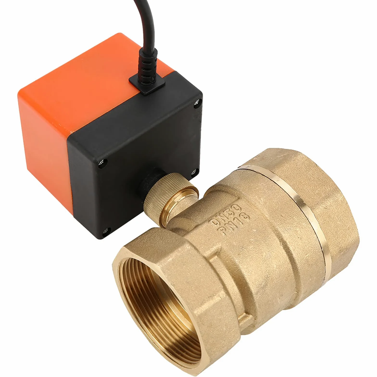 Válvula de bola eléctrica, válvula de bolas de latón, apta para AC G2 DN50 Válvula de bola motorizada eléctrica de latón con control de 2 vías y 3 cables de 2 puntos