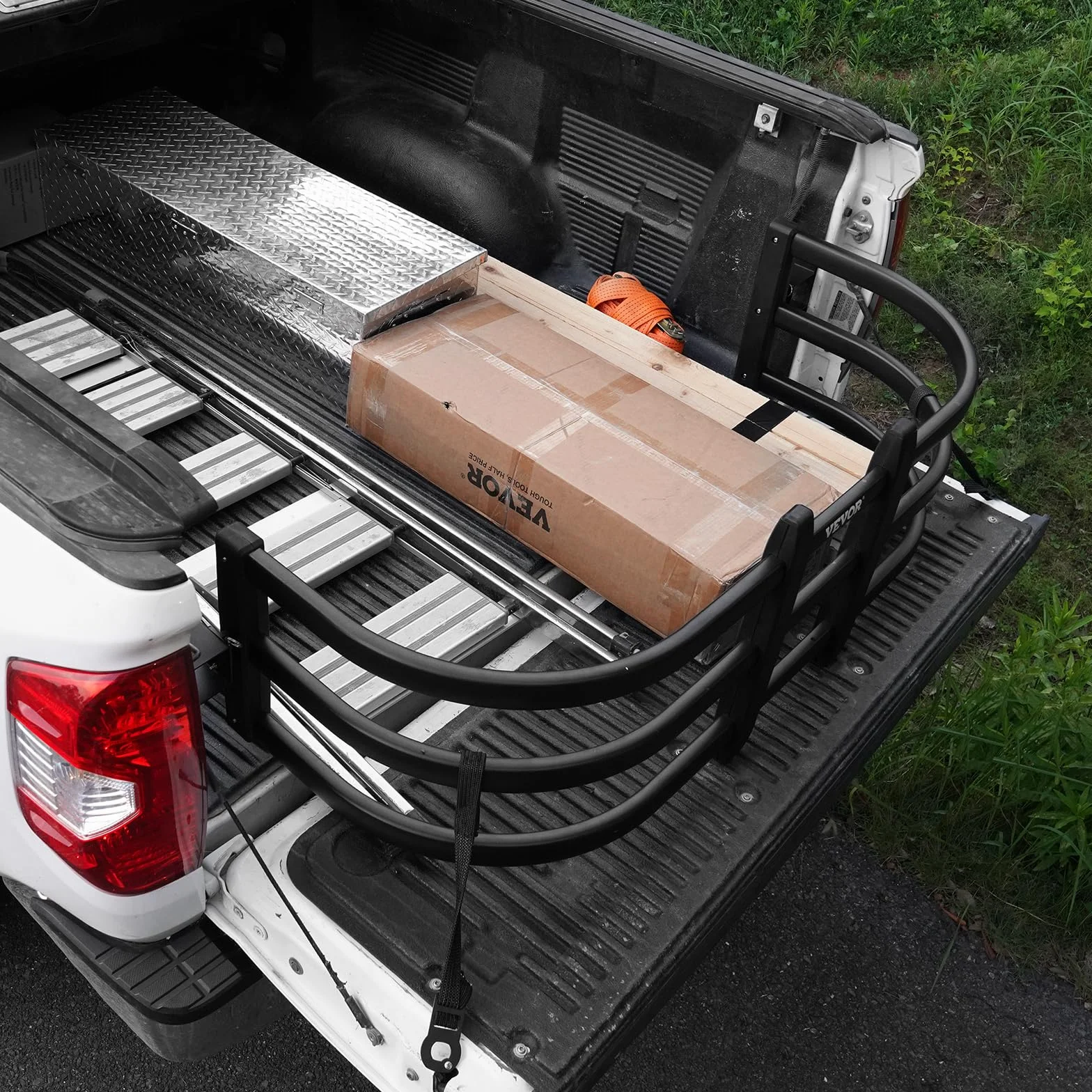 VEVOR Extensión de Plataforma de Camioneta Retráctil 141-172,5x53x47 Extensión de Plataforma de Carga de Aleación de Aluminio para Cargas Voluminosas Compatible con Ford Super Duty Toyota Tundra GMC