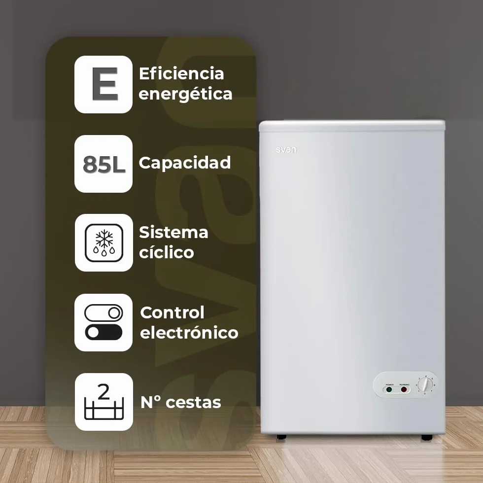 Svan Congelador Horizontal Horeca Blanco SVCH101FS 85 Litros 2 Cestas Clase E