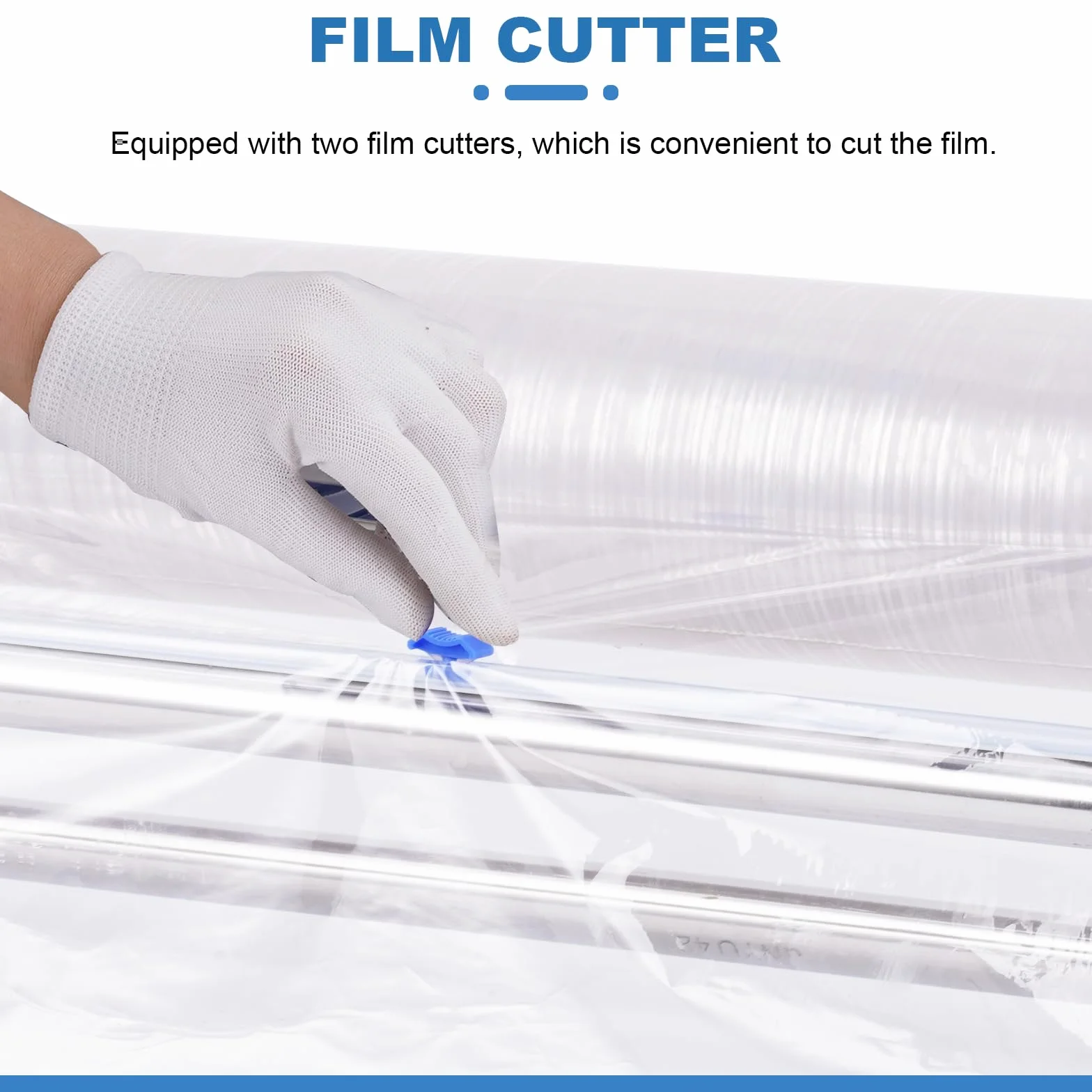 Máquina de embalaje de película estirable, dispensador de película estirable de mesa de acero inoxidable, herramienta de envoltura manual de palets (24 pulgadas)