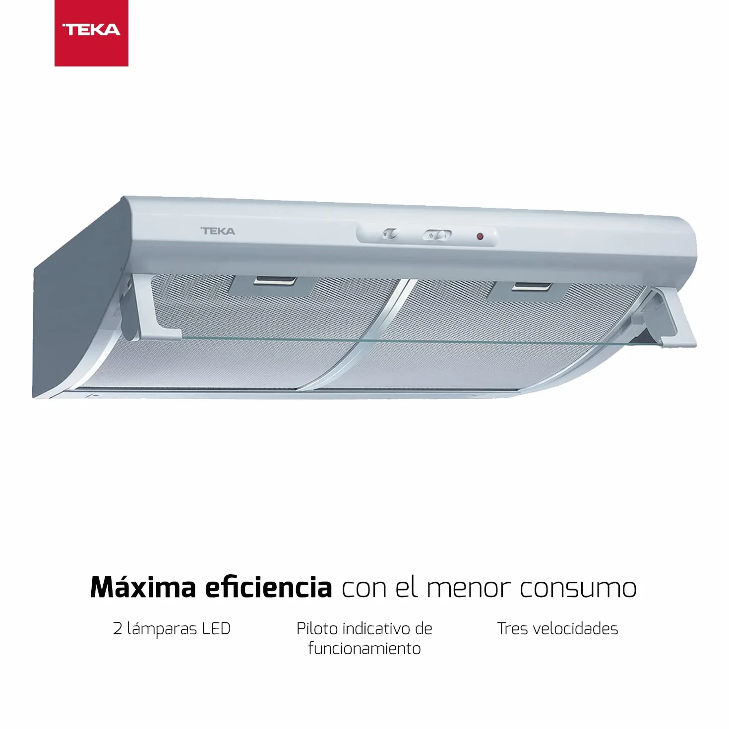 TEKA Campana Extractora Integrada 60 cm, 3 Velocidades, LED, Recirculación, Blanca, C 6310