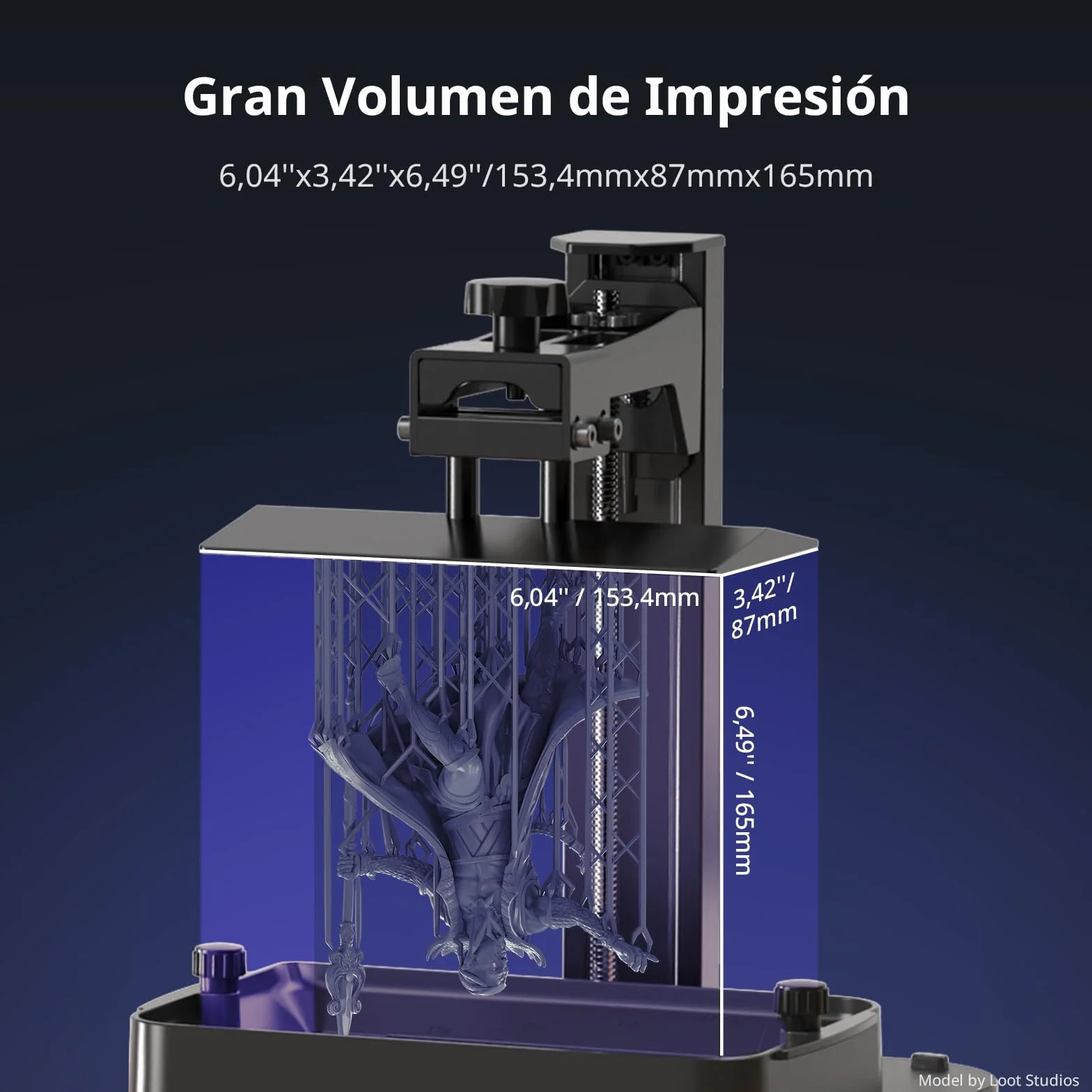 ANYCUBIC Impresora 3D Resina Photon Mono 4 10K, Impresión Rápida de 70 mm/h, Impresora Resina con Matriz LighTurbo Actualizada, Gran Tamaño de Impresión de 153,4 x 87 x 165mm³ (2,2L)