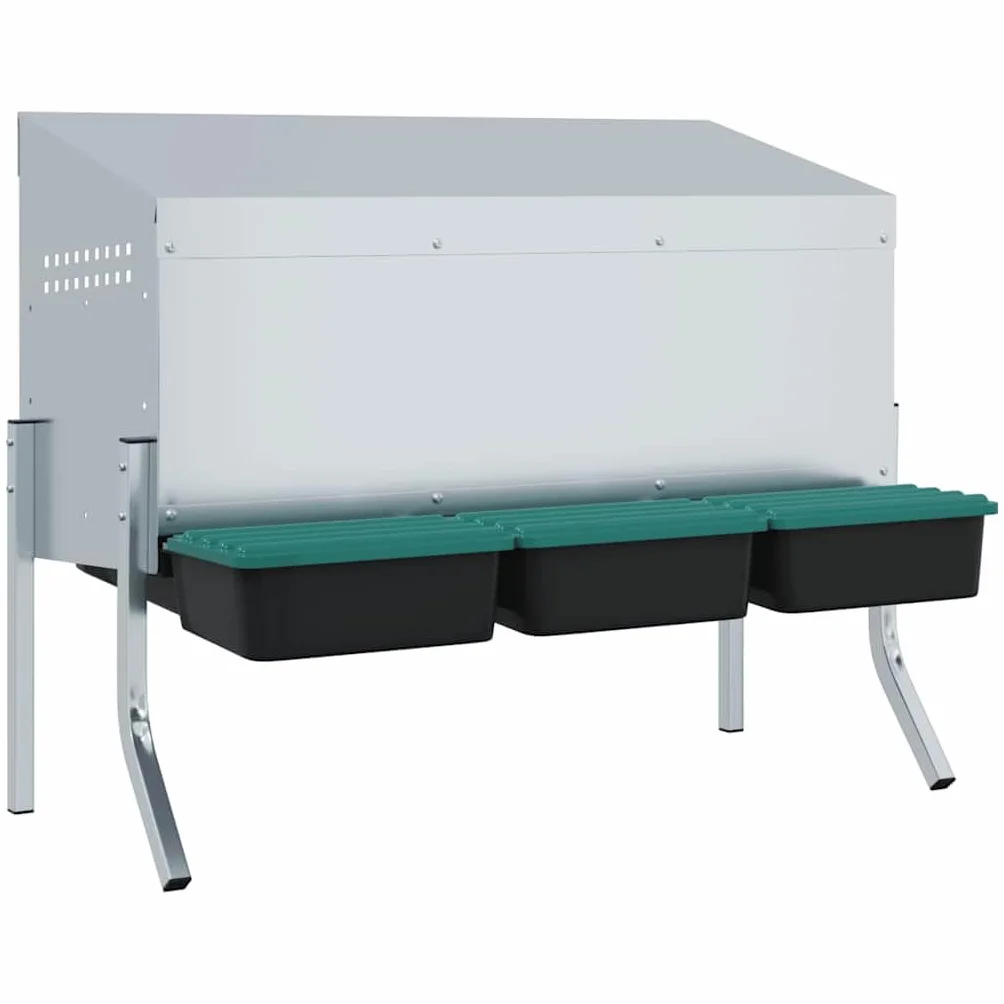Genérico Nido para gallinas con 3 Compartimentos y Patas de Acero galvanizado-4104904