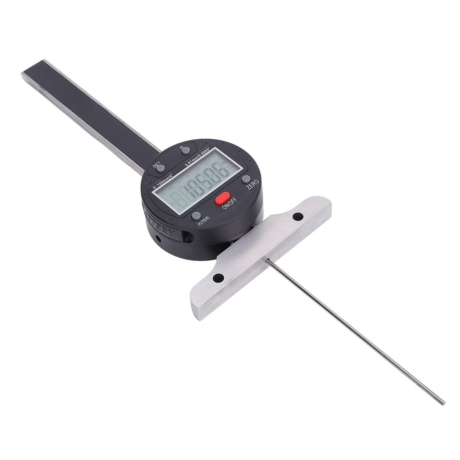 Socobeta Medidor de Profundidad Electrónico de Alta Precisión, Medidor de Profundidad Digital de 0,01mm para Carpintería, Construcción Automotriz, Rango de 0-100mm